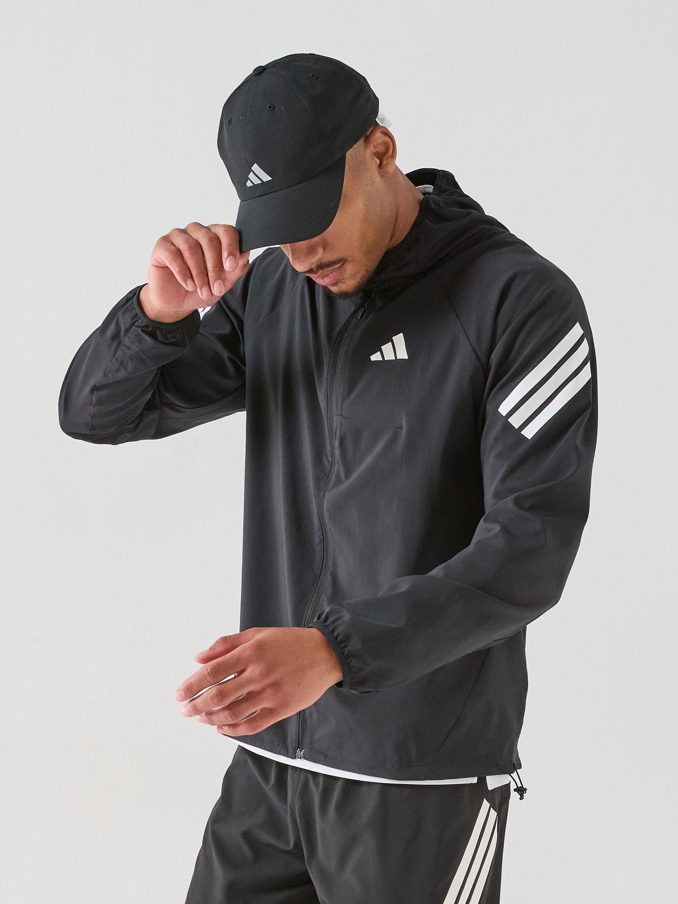 adidas Mens Running Adi365 Iconic Stripes Jacket - Black