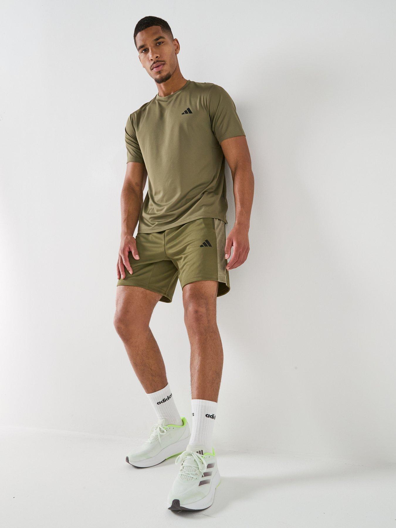 Image 3 of 6 of adidas Mens Training Workout Essentials Shorts - Green