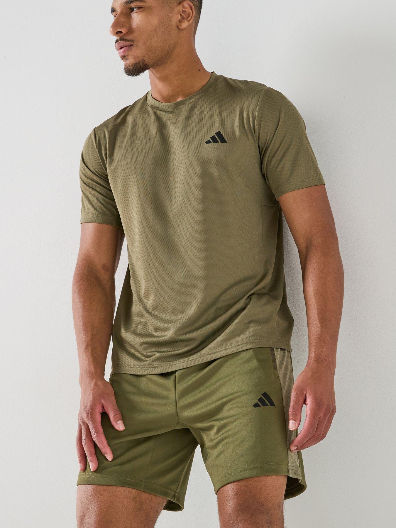 Image 5 of 6 of adidas Mens Training Workout Essentials Shorts - Green