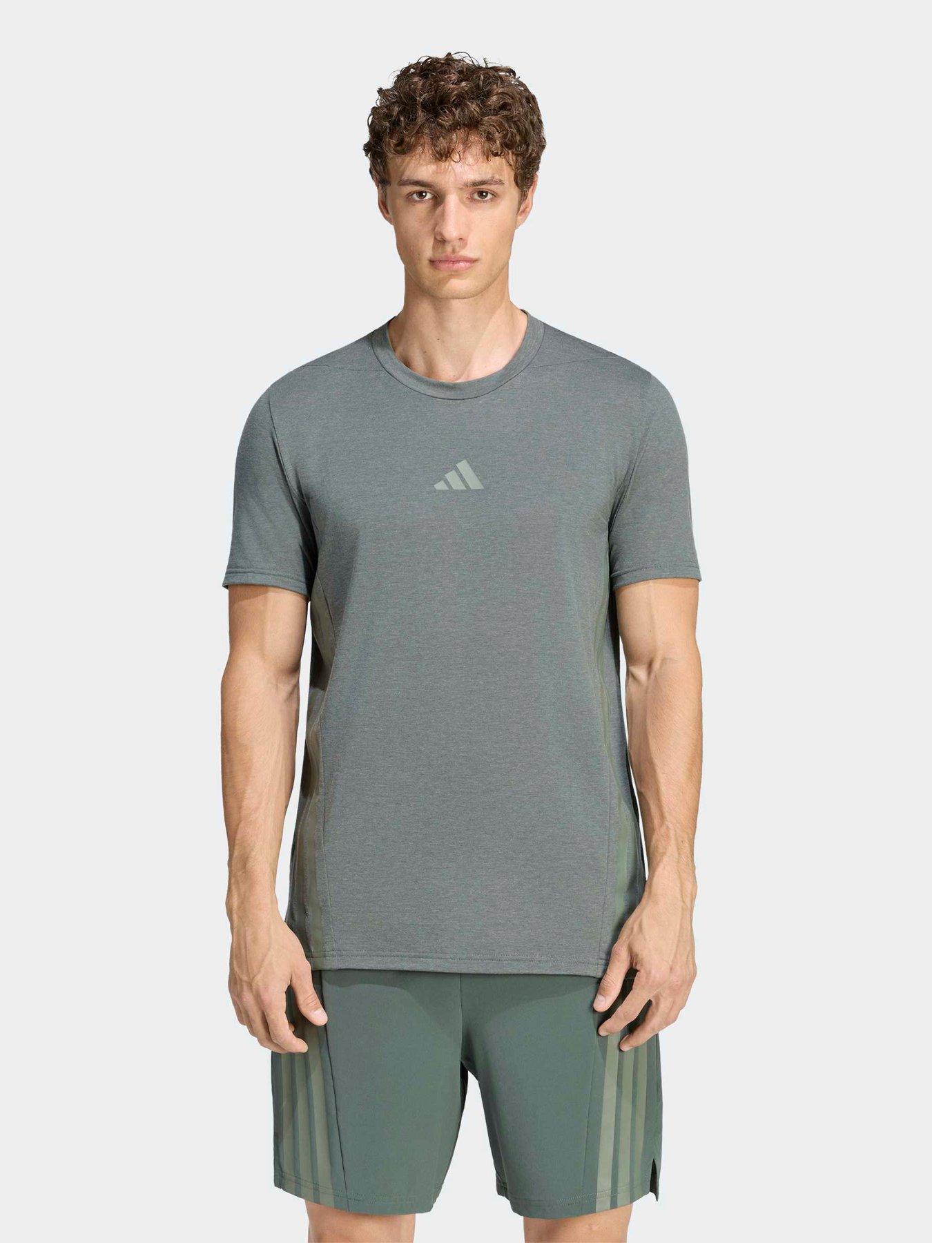 Image 1 of 5 of adidas Mens Training D4t 3 Stripe T-shirt - Green