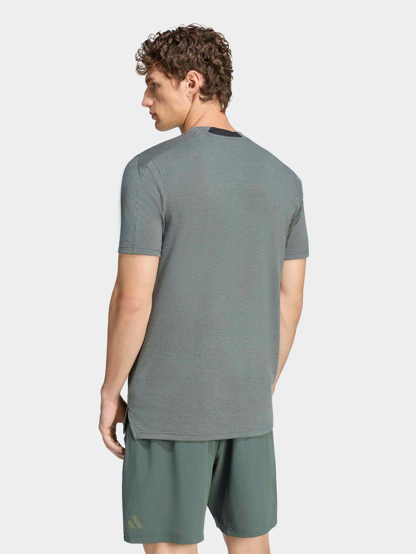 Image 2 of 5 of adidas Mens Training D4t 3 Stripe T-shirt - Green