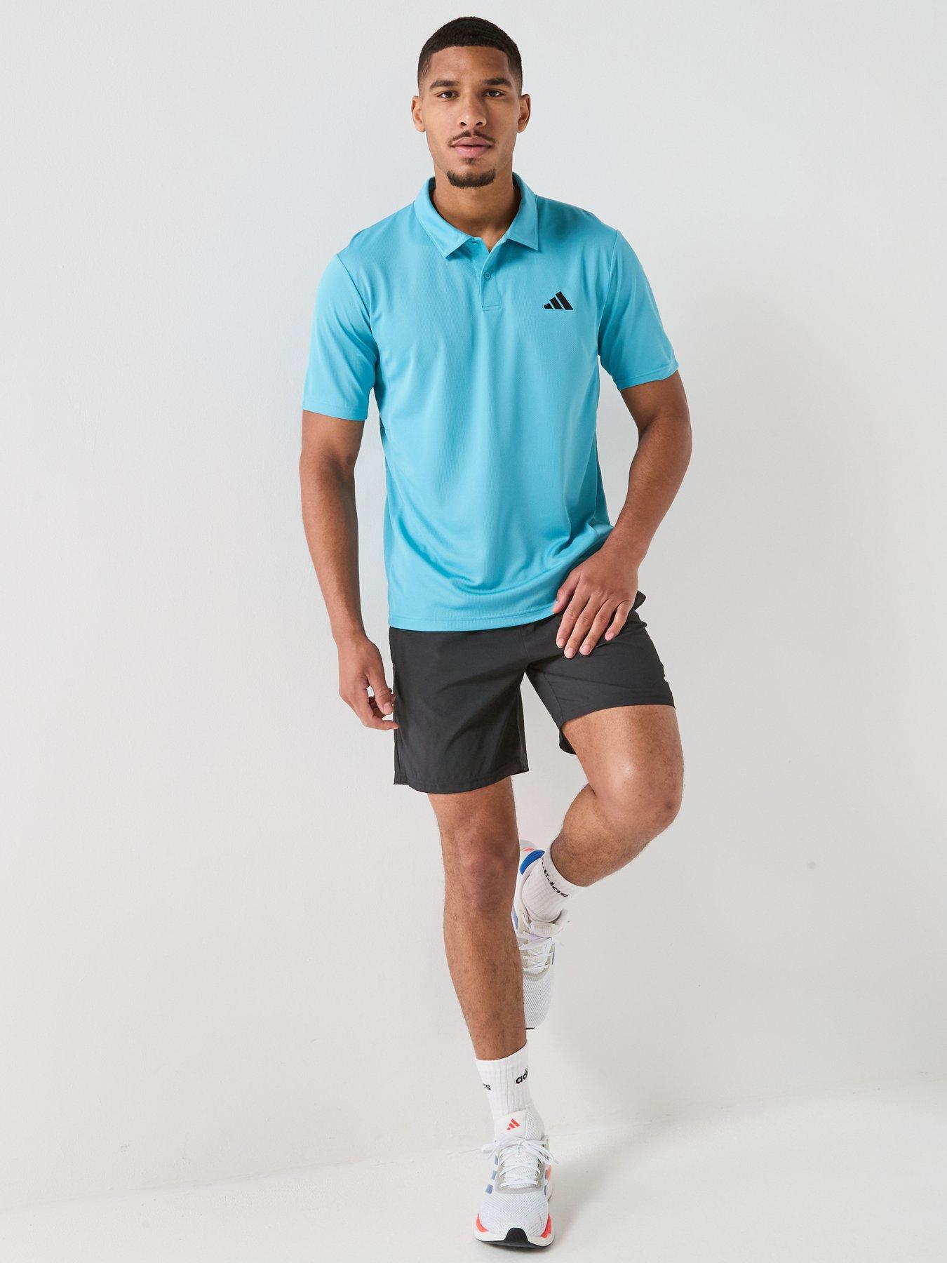 Image 3 of 6 of adidas Mens Training Workout Essentials Polo Shirt - Blue