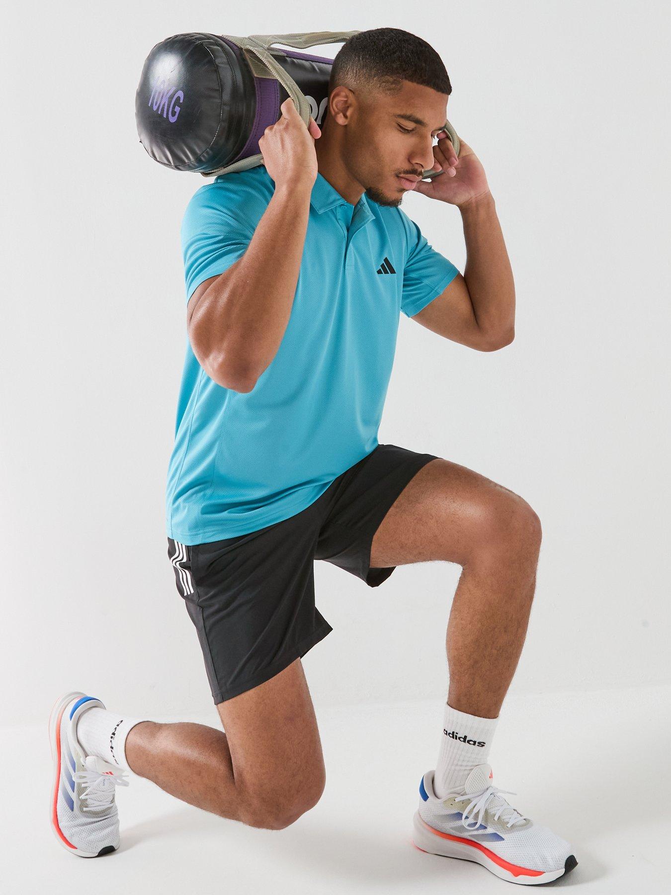 Image 4 of 6 of adidas Mens Training Workout Essentials Polo Shirt - Blue