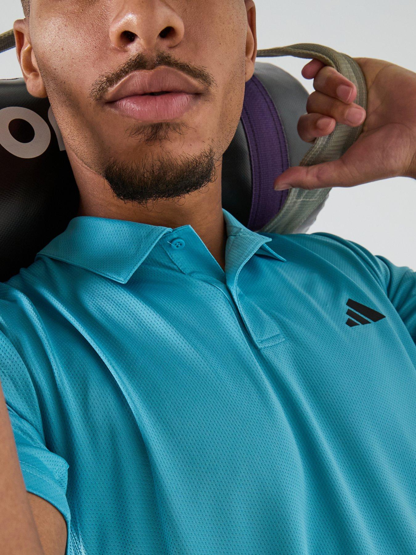 Image 5 of 6 of adidas Mens Training Workout Essentials Polo Shirt - Blue