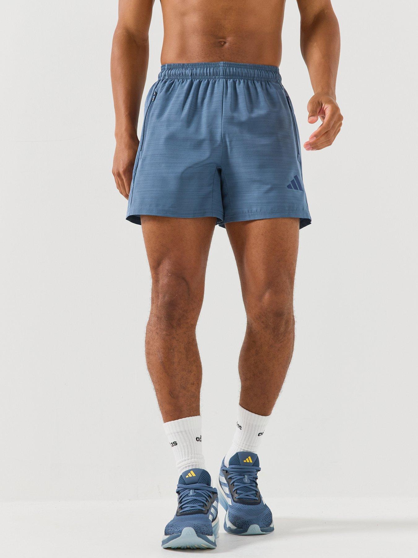 adidas Men's Workout Essentials Base Melange Woven 7-Inch Training Shorts - Navy