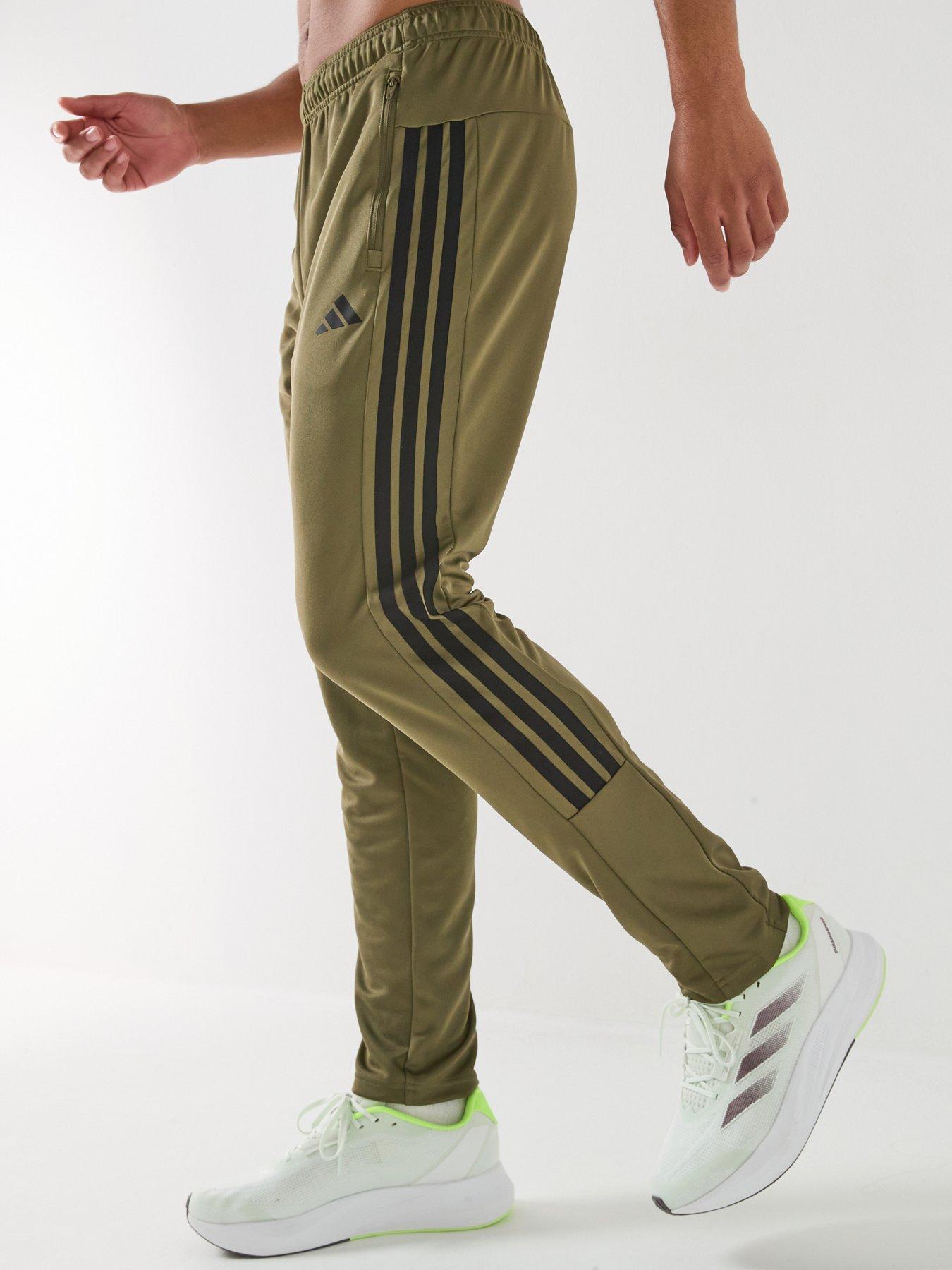 adidas Men's All Set 3-Stripes Training Tapered Track Pants - Green