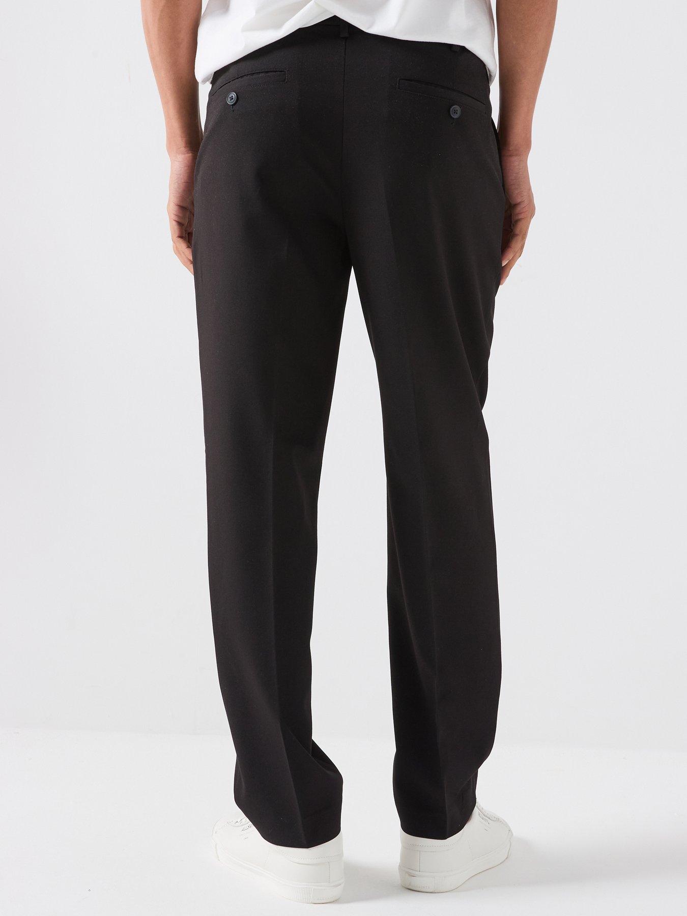 Image 2 of 6 of ONLY & SONS Mens Tapered Stretch Tailored Smart Trousers - Black
