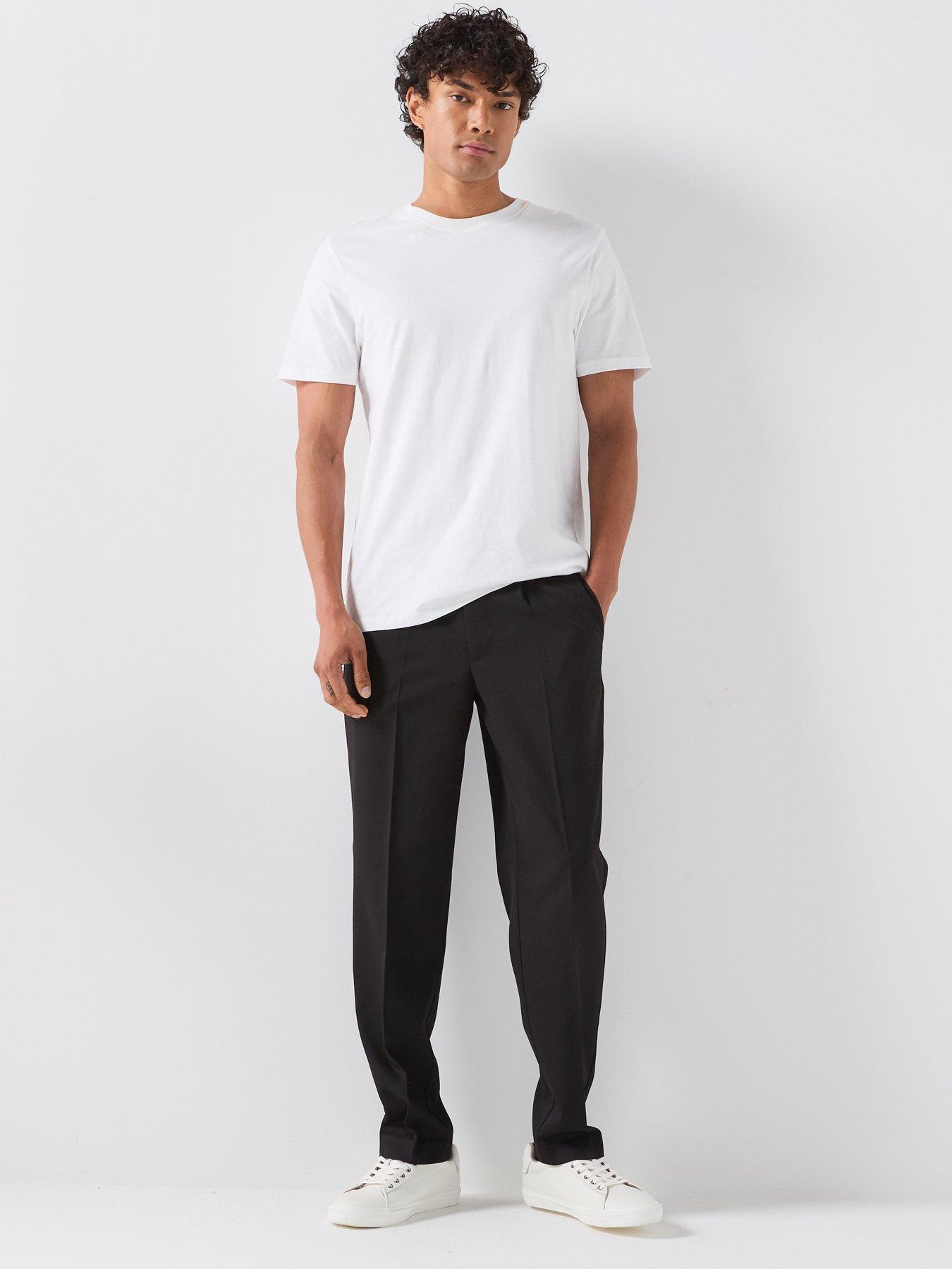Image 3 of 6 of ONLY & SONS Mens Tapered Stretch Tailored Smart Trousers - Black