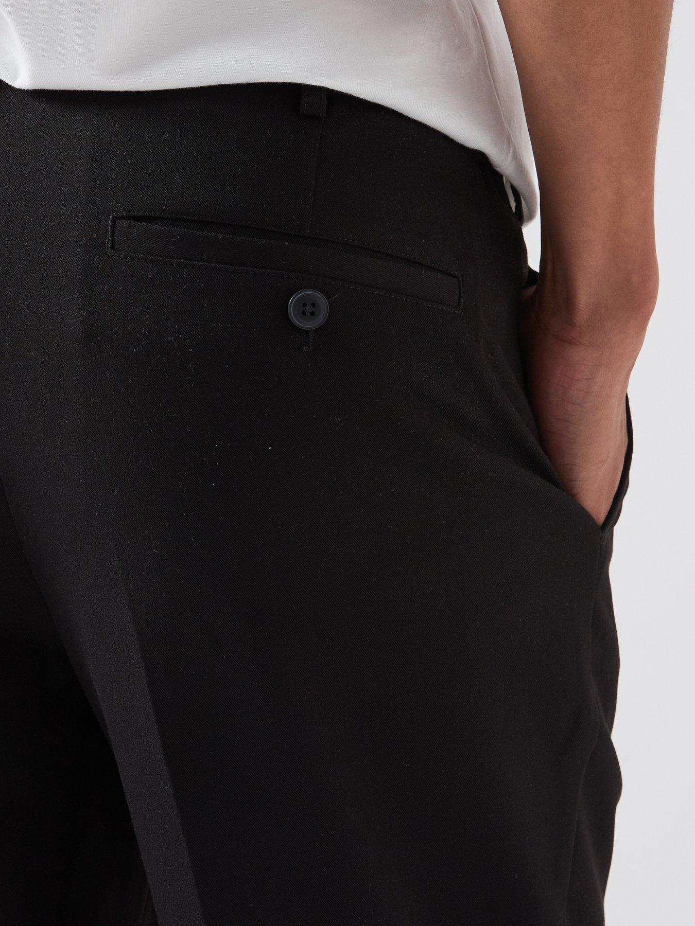 Image 5 of 6 of ONLY & SONS Mens Tapered Stretch Tailored Smart Trousers - Black