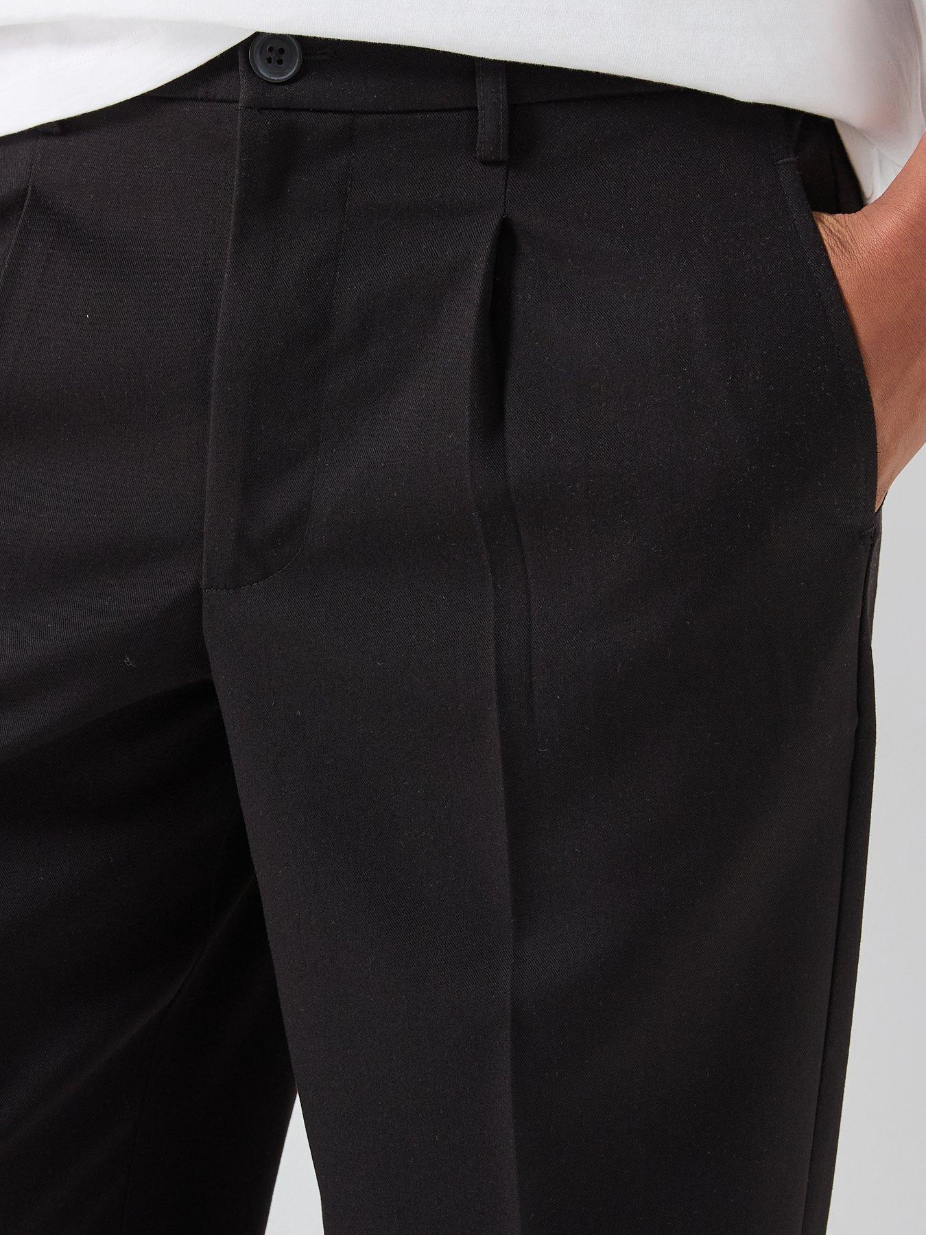 Image 6 of 6 of ONLY & SONS Mens Tapered Stretch Tailored Smart Trousers - Black