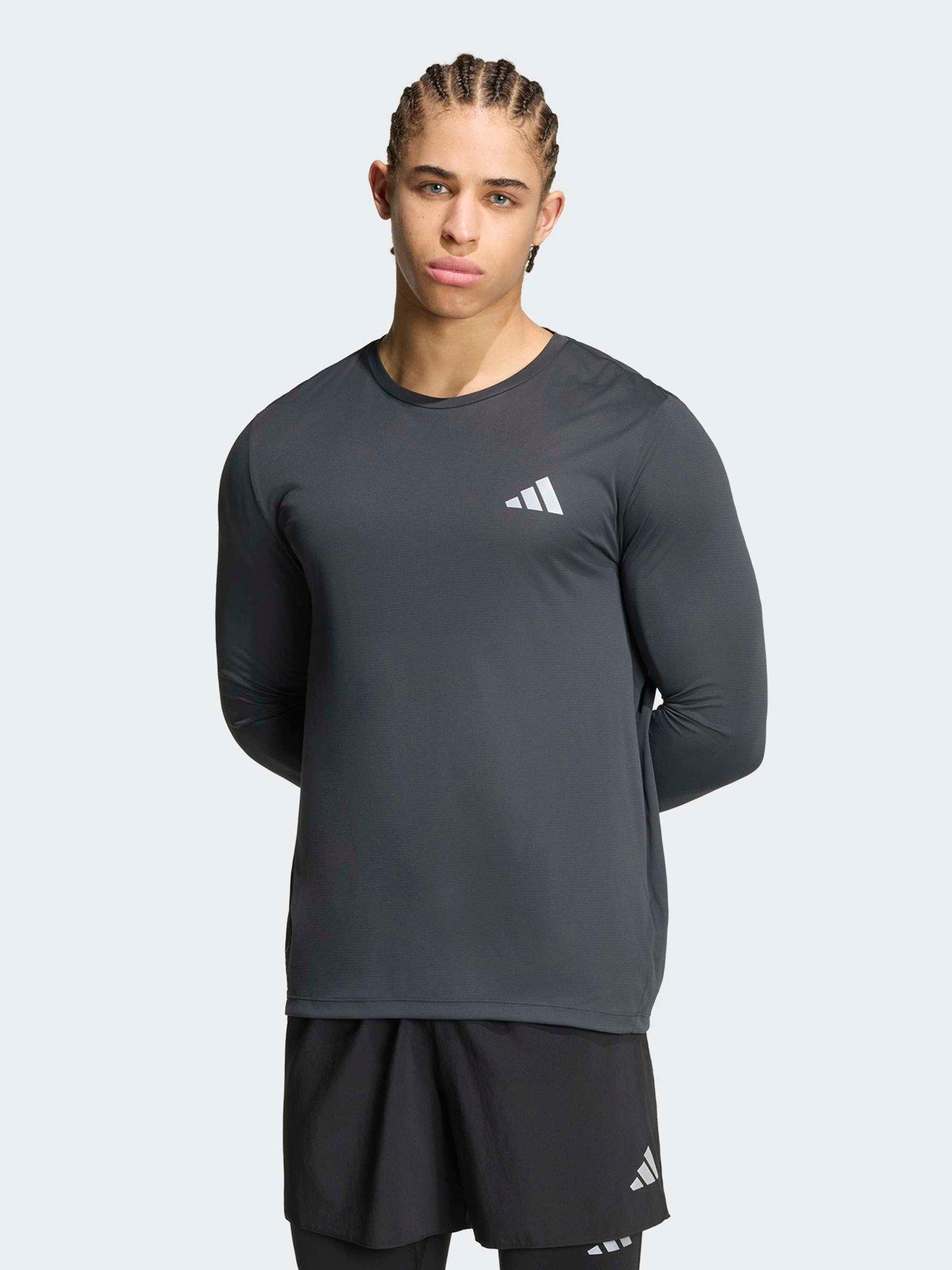 adidas Mens Running Adi365 Essentials Long Sleeve T-shirt - Grey