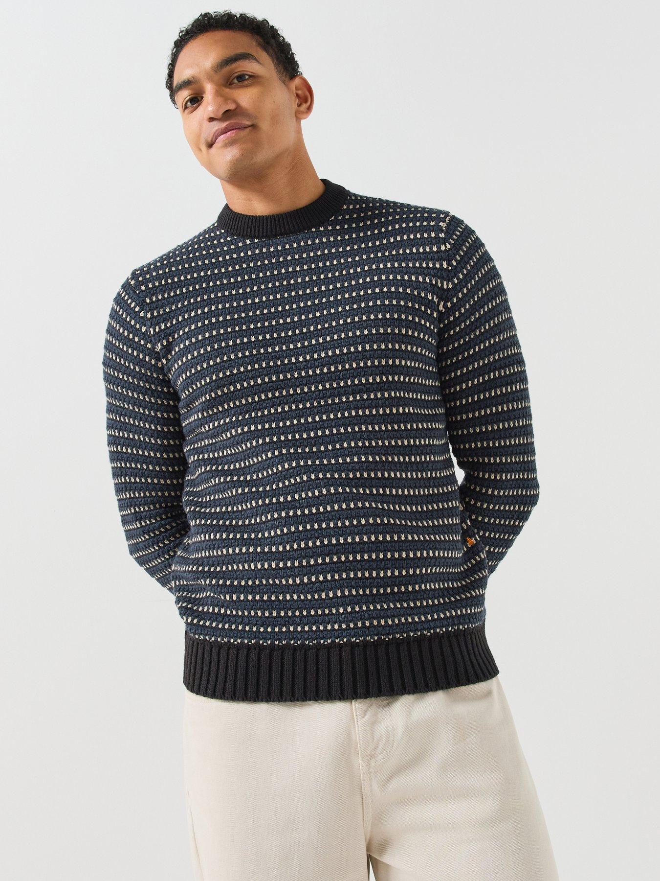 Image 1 of 5 of ONLY & SONS Mens Rofus Long Sleeve Knitted Crew Jumper - Black