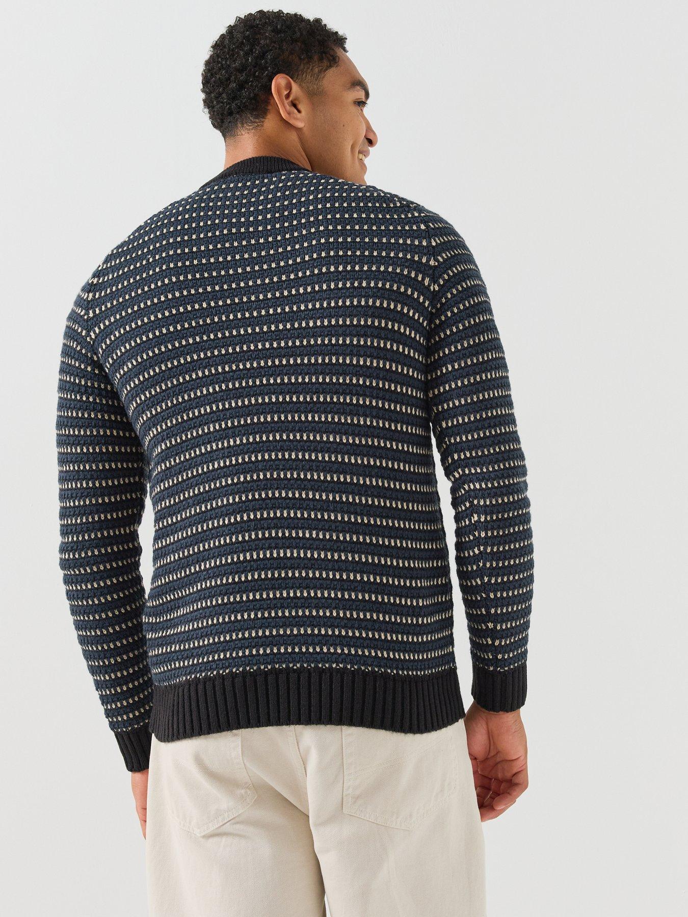 Image 2 of 5 of ONLY & SONS Mens Rofus Long Sleeve Knitted Crew Jumper - Black