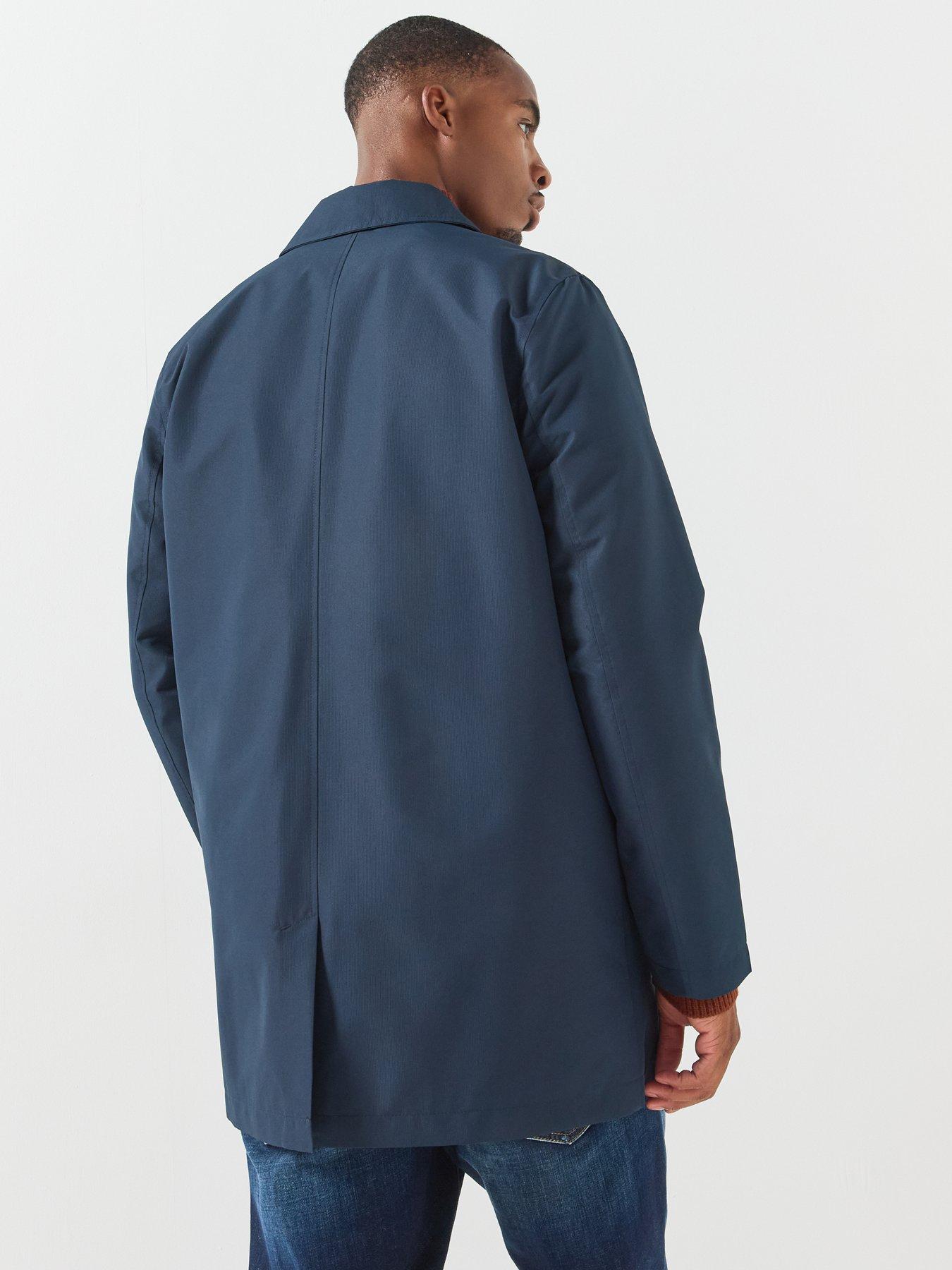 Image 2 of 5 of ONLY & SONS Mens Button-Through Lightweight Halle Trench Coat - Navy Blazer