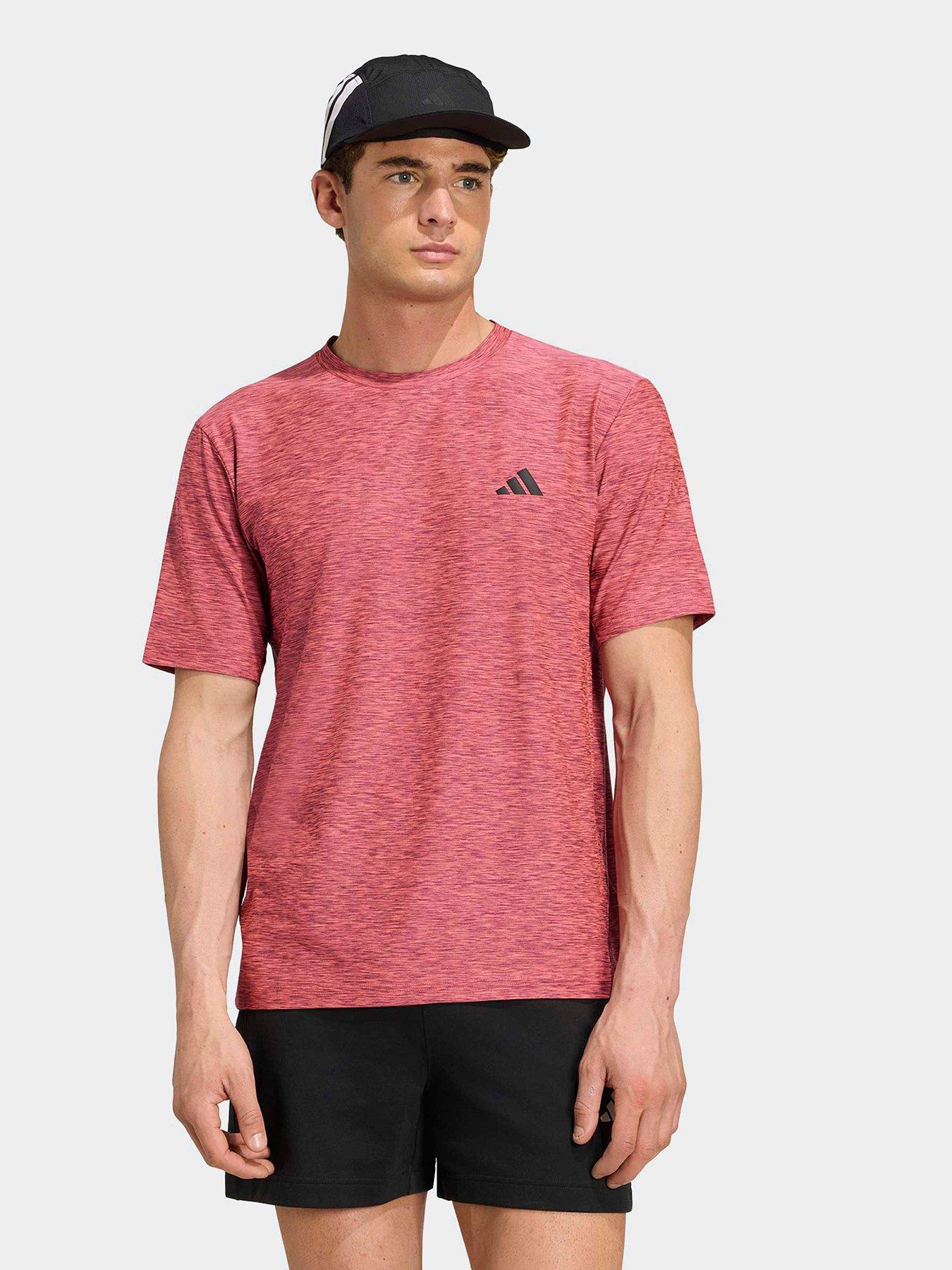 adidas Mens Training Workout Essentials T-Shirt - Pink