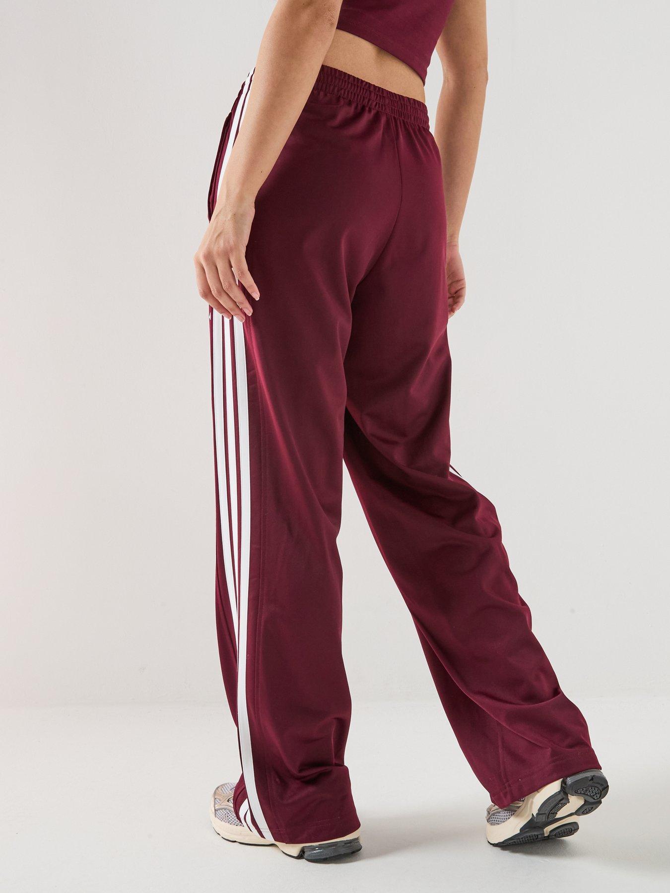 Image 2 of 5 of adidas Sportswear Womens 3-stripe Wide Leg Track Pant - Burgundy