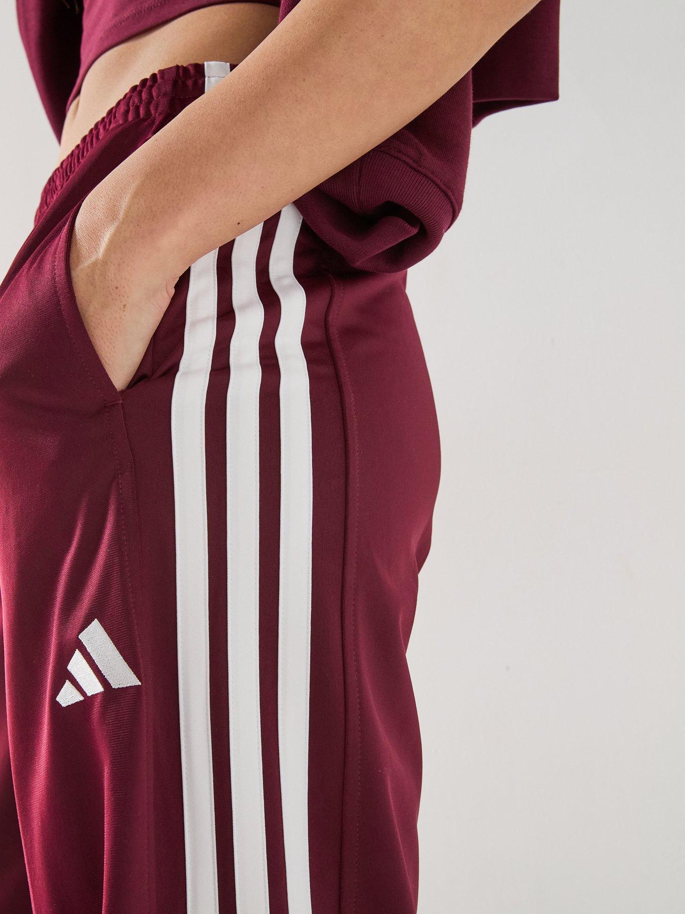 Image 5 of 5 of adidas Sportswear Womens 3-stripe Wide Leg Track Pant - Burgundy