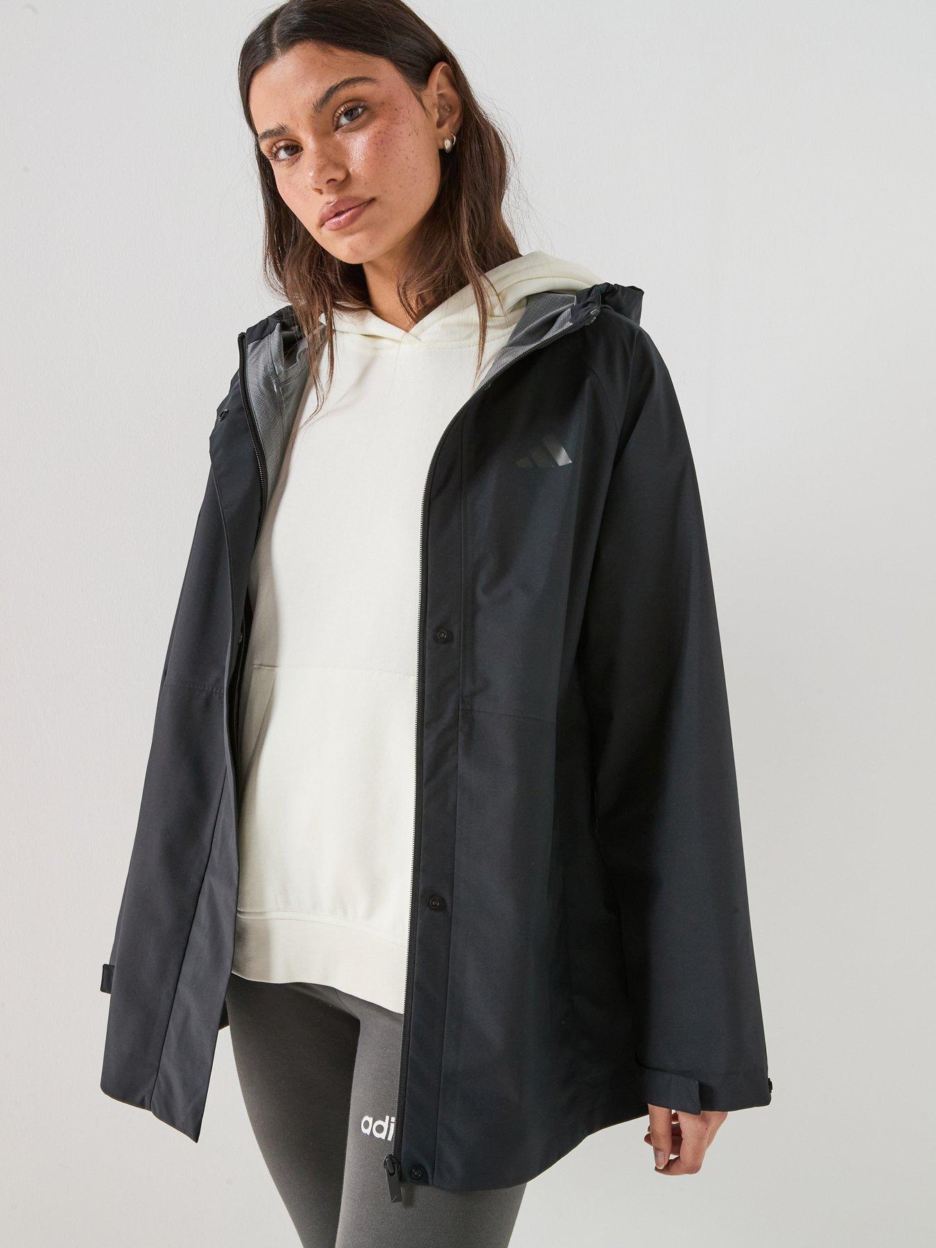 adidas Sportswear Womens Essentials Rain Parka - Black