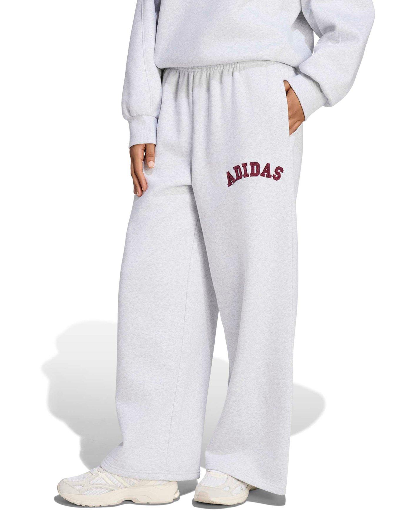 Image 1 of 5 of adidas Sportswear Womens Fleece Logo Stright Leg Joggers - Grey