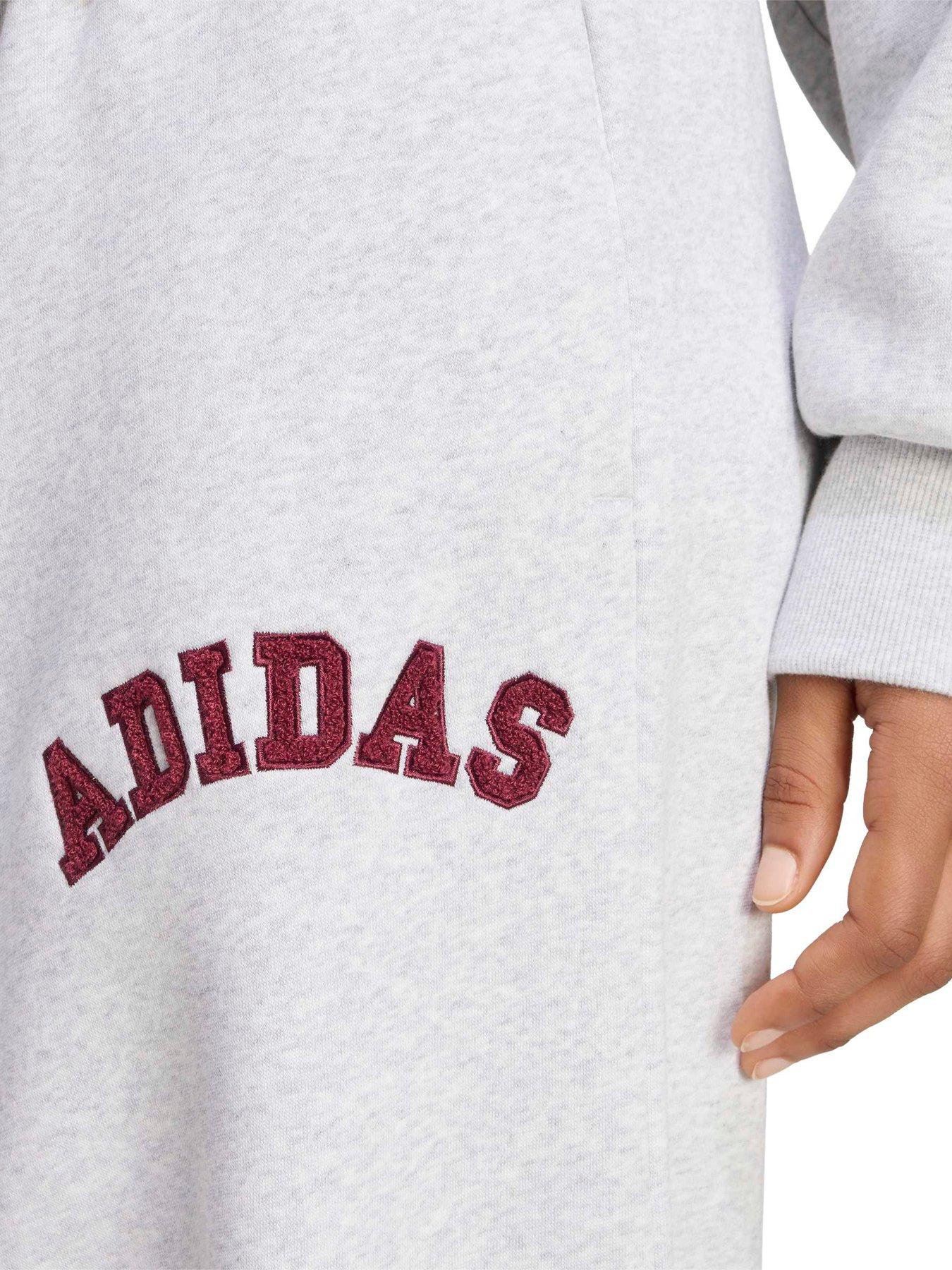 Image 4 of 5 of adidas Sportswear Womens Fleece Logo Stright Leg Joggers - Grey