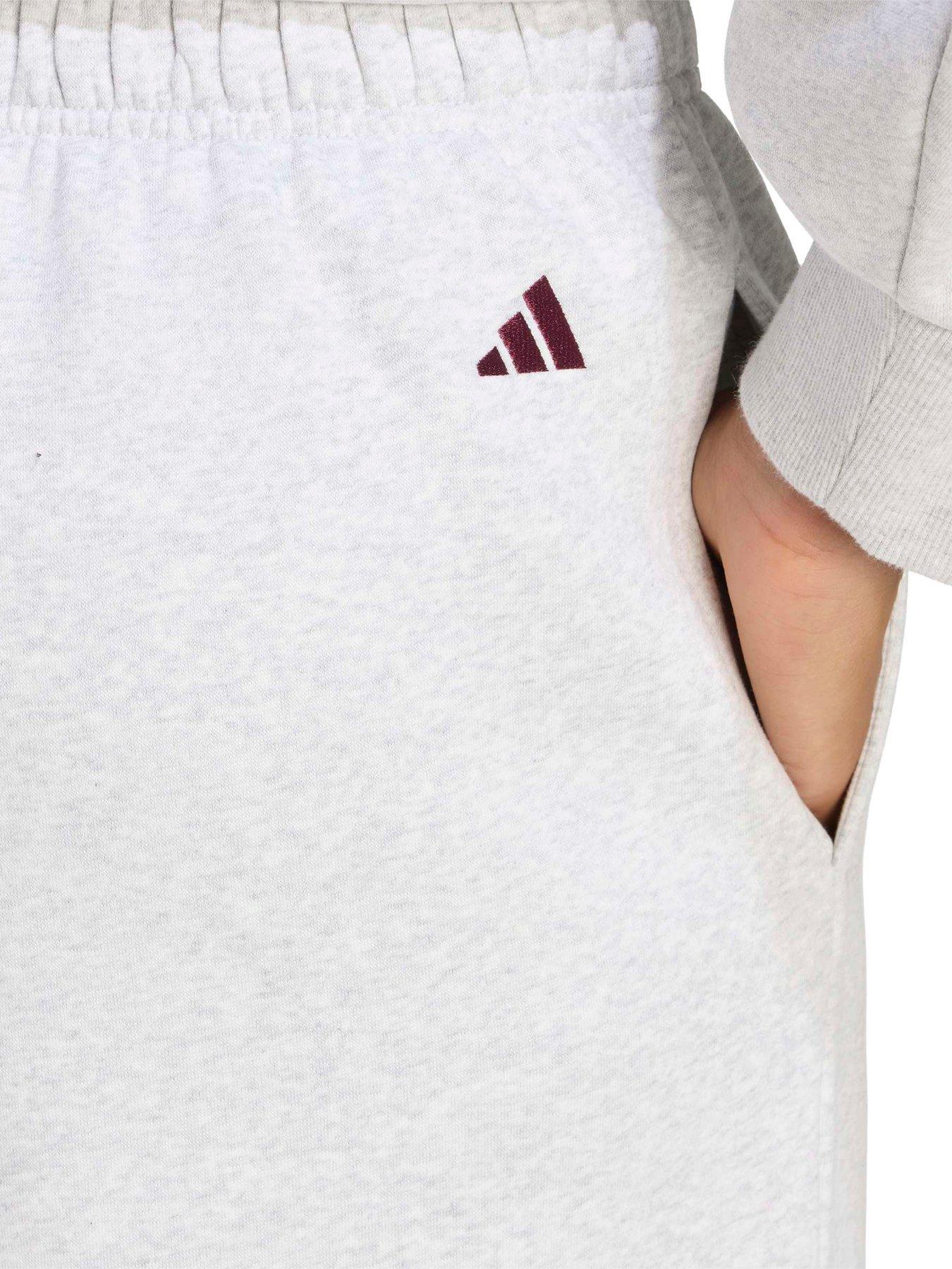 Image 5 of 5 of adidas Sportswear Womens Fleece Logo Stright Leg Joggers - Grey