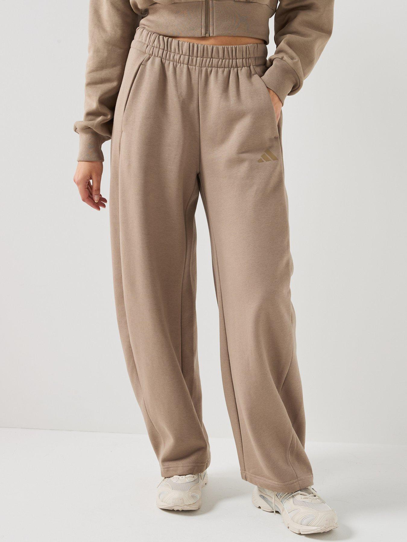 adidas Sportswear Womens Essentials Fleece Barrel Pants - Beige