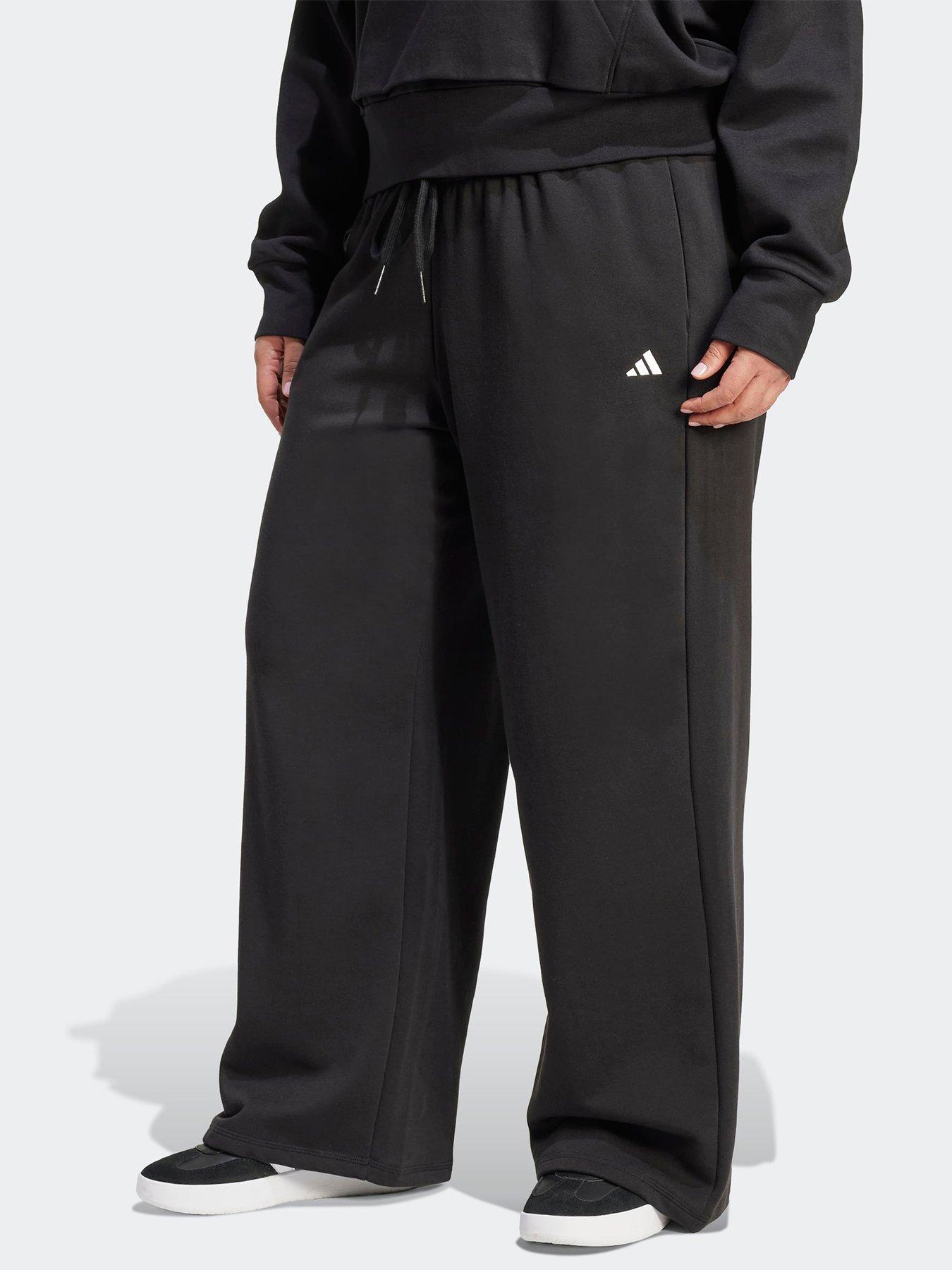 Image 1 of 6 of adidas Sportswear Womens Essentials Small Logo Feel Cozy Open Hem Pants - Black