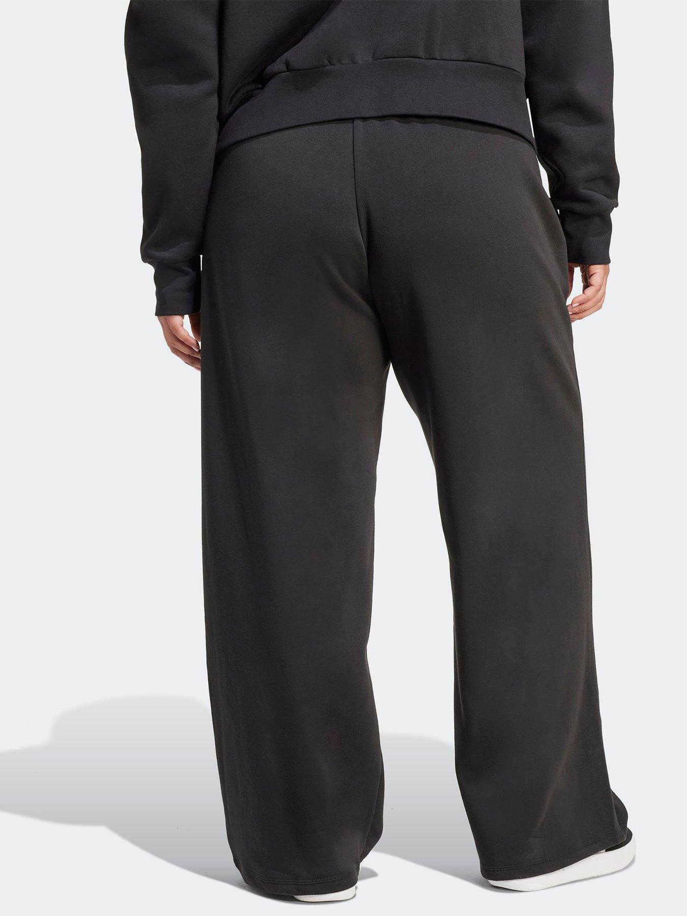 Image 2 of 6 of adidas Sportswear Womens Essentials Small Logo Feel Cozy Open Hem Pants - Black
