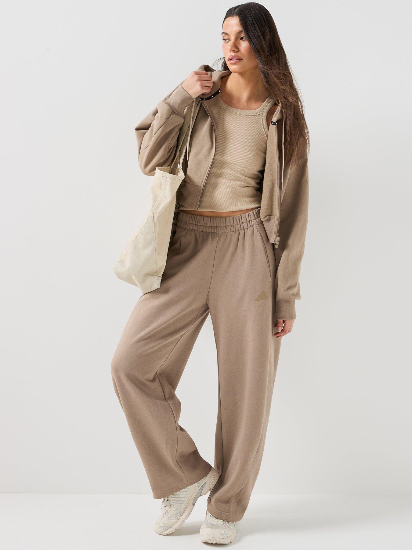 Image 3 of 6 of adidas Sportswear Womens Essentials Fleece Full Zip Hooded Jacket - Beige
