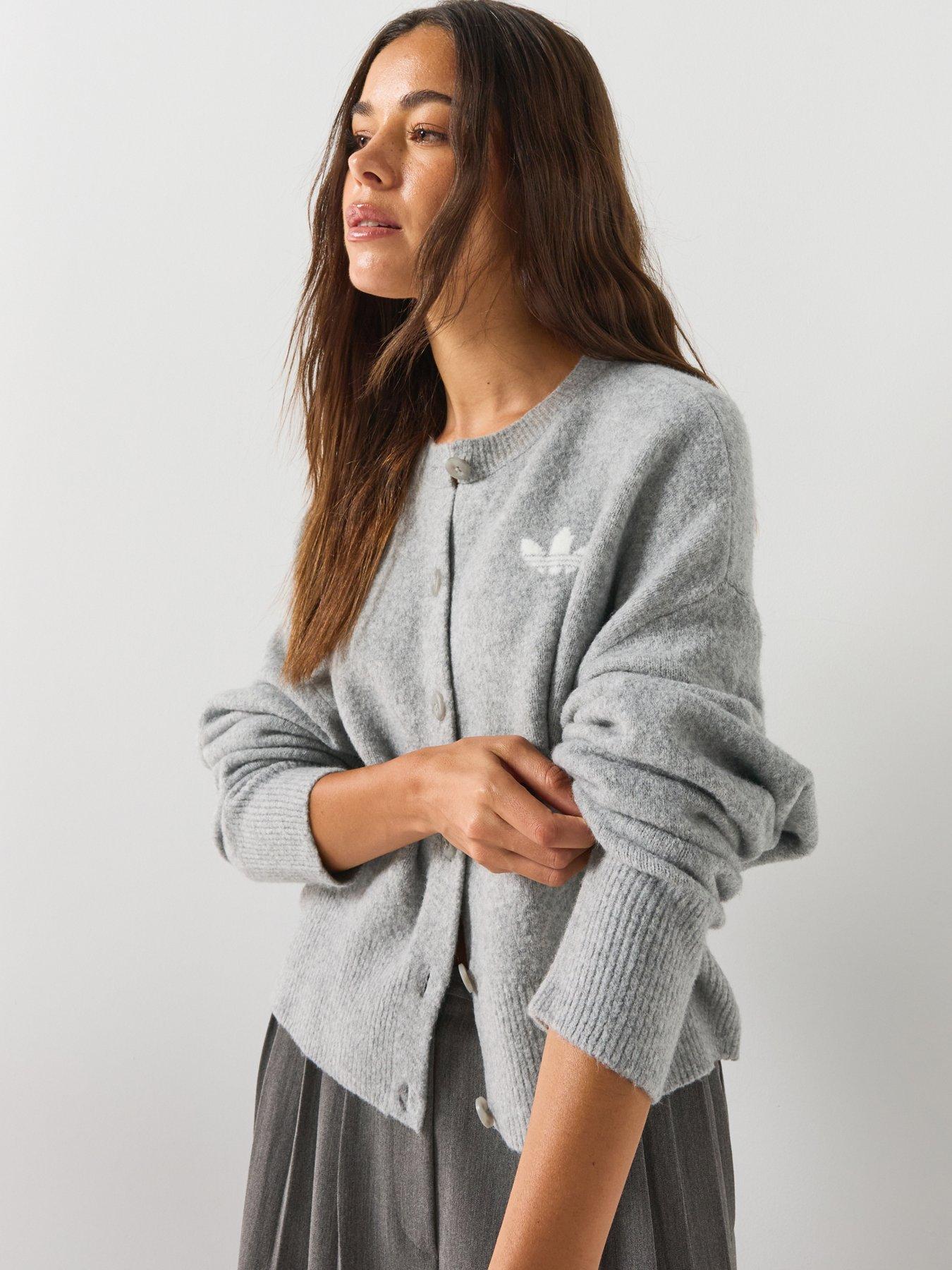Image 1 of 6 of adidas Originals Womens Essentials Knit Cardigan - Grey