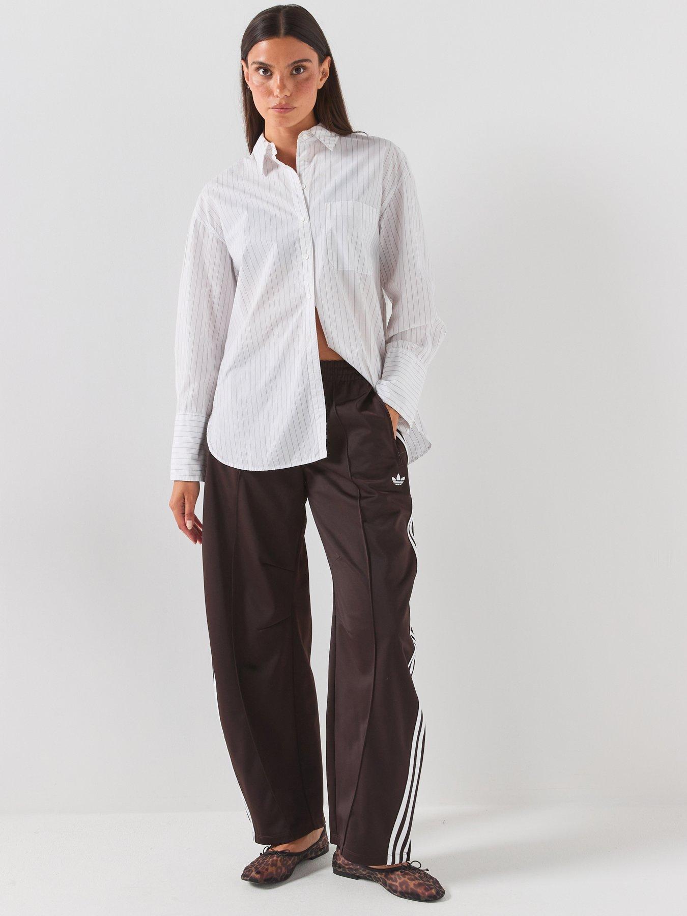 Image 1 of 5 of adidas Originals Womens Firebird Barrel Tracksuit Bottoms - Brown