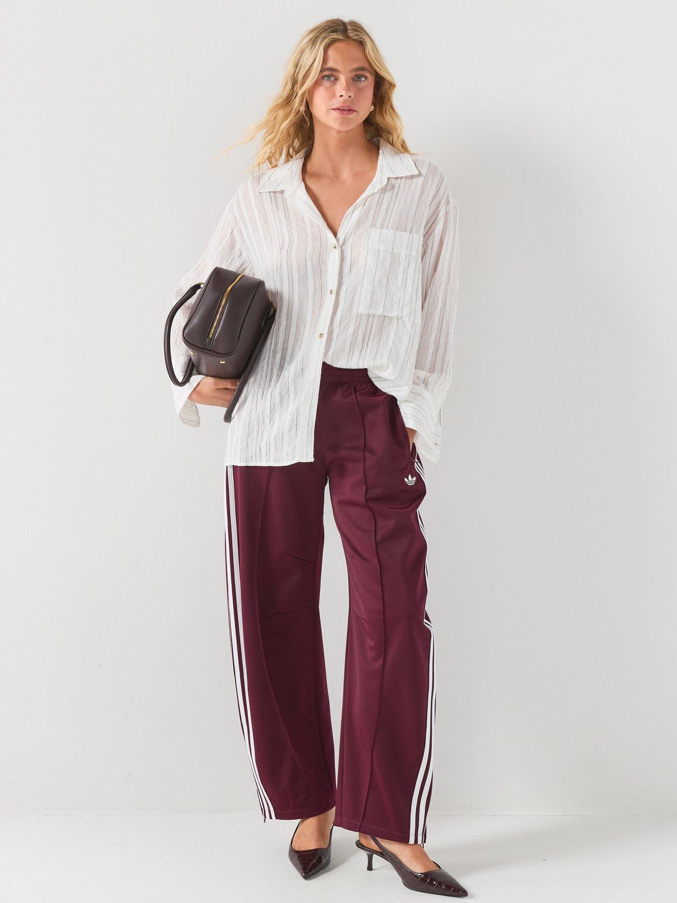 adidas Originals Women's Firebird Barrel Tracksuit Bottoms - Maroon