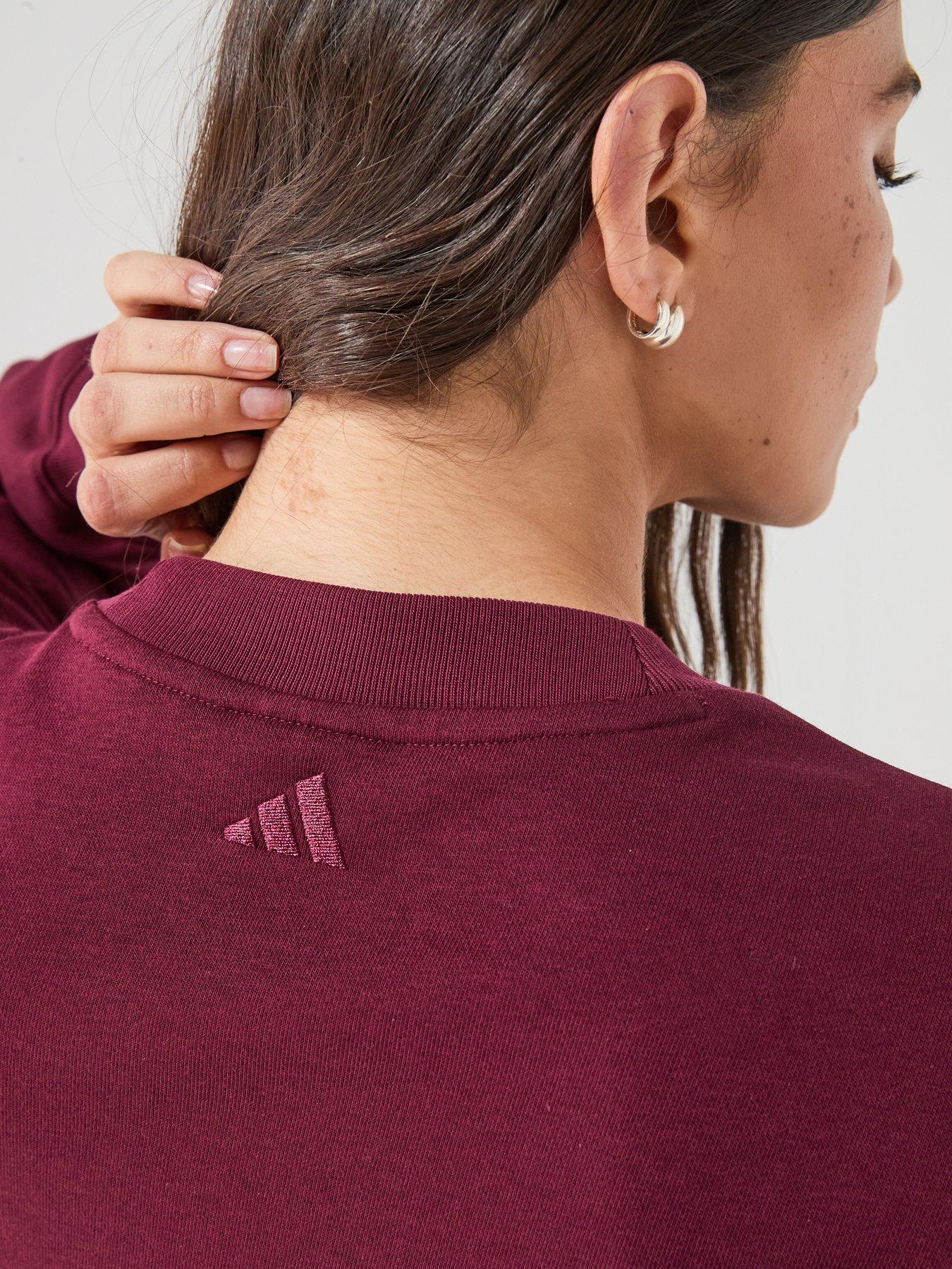 Image 4 of 6 of adidas Sportswear Womens Crew Sweat - Burgundy