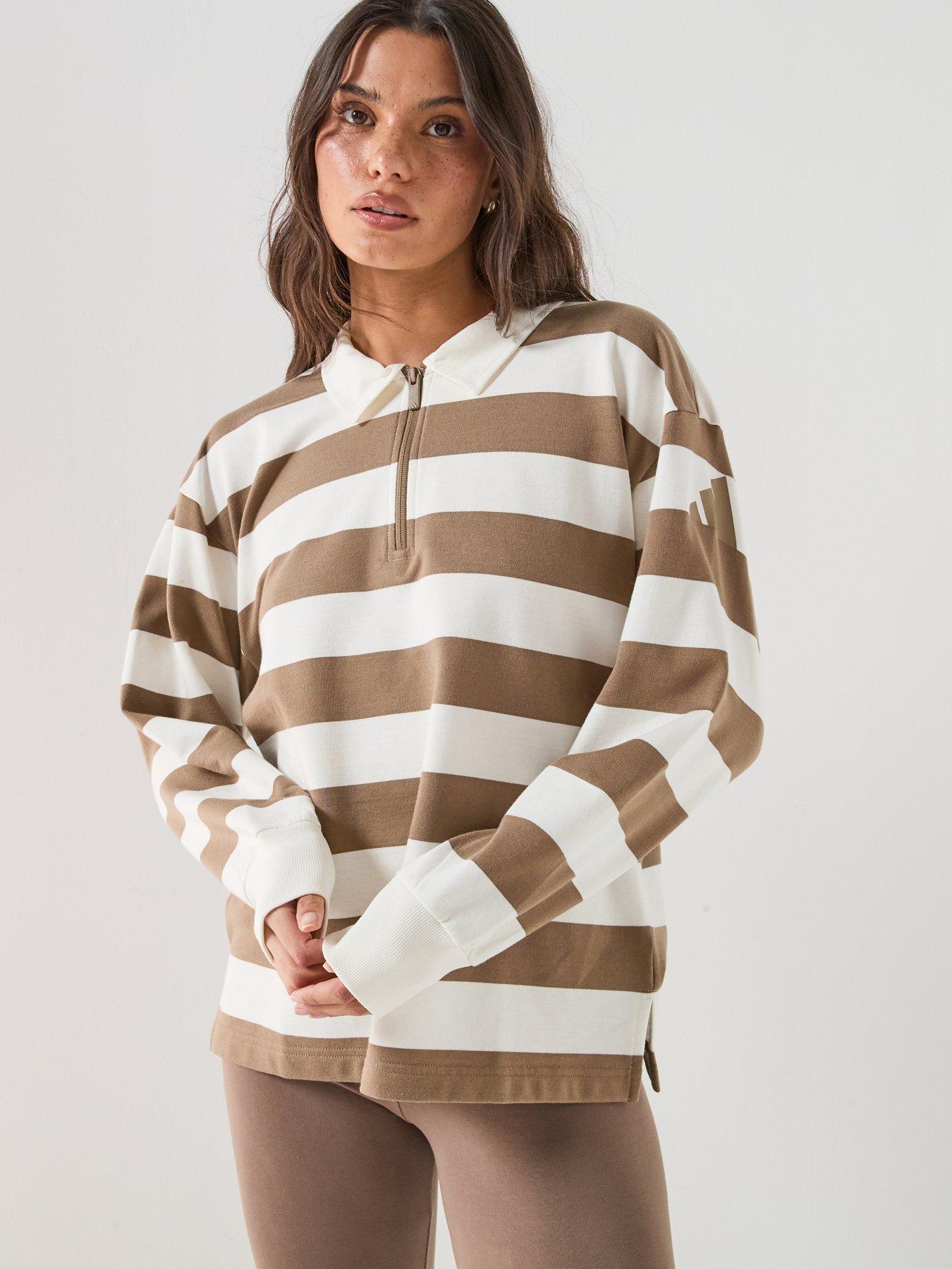 Image 1 of 6 of adidas Sportswear Women's Essentials French Terry Long Sleeve Polo - Beige
