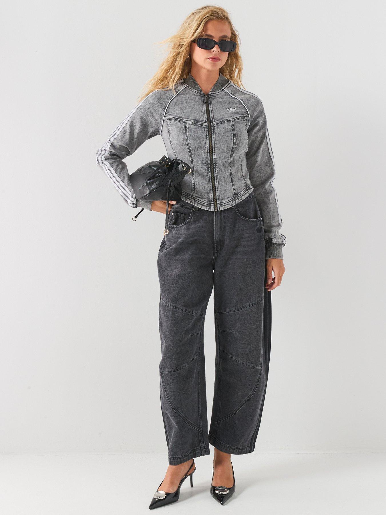 Image 3 of 6 of adidas Originals Womens Denim Track Top - Grey