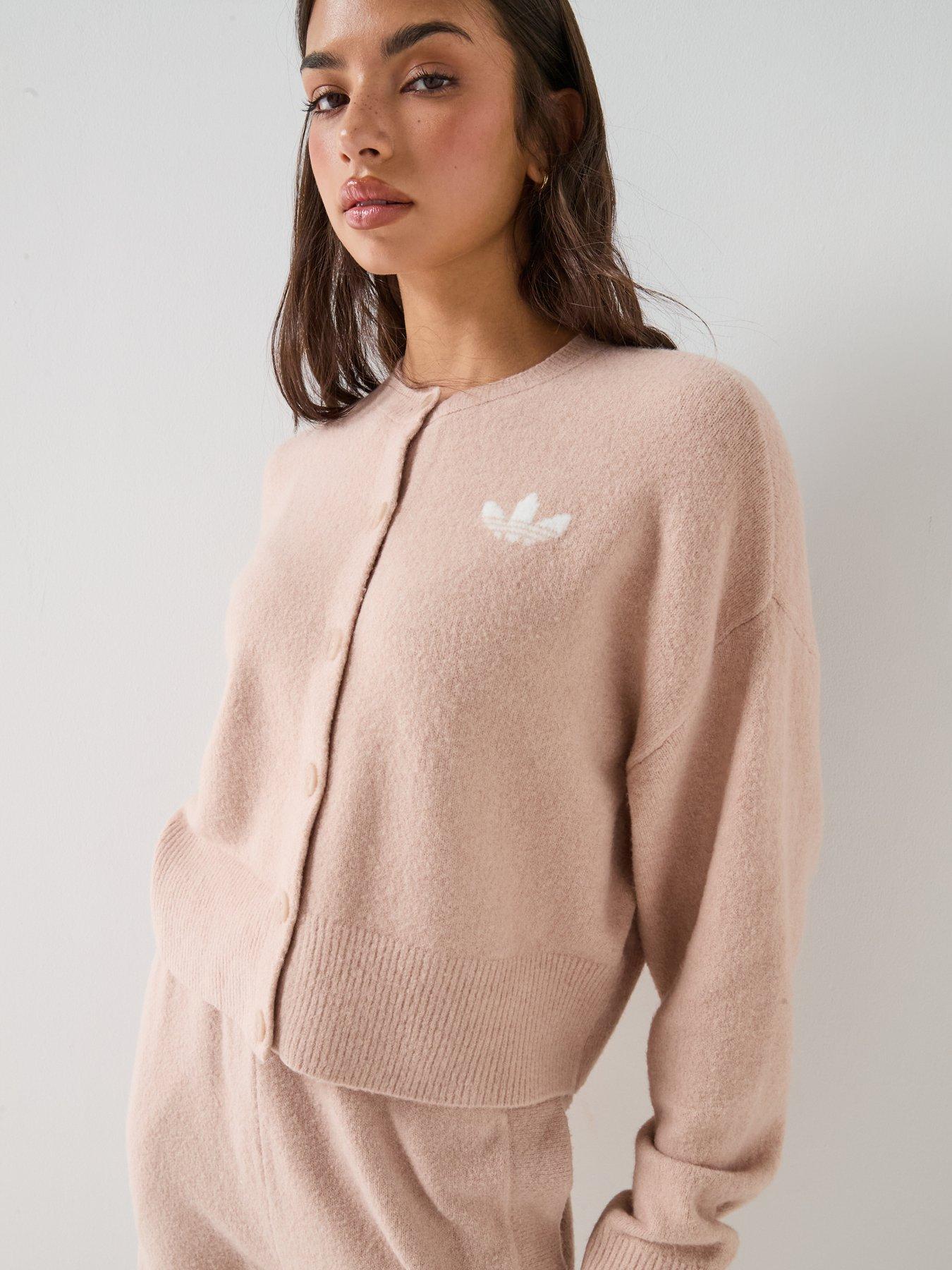 Image 6 of 6 of adidas Originals Womens Essential Long Sleeve Cardigan - Pink