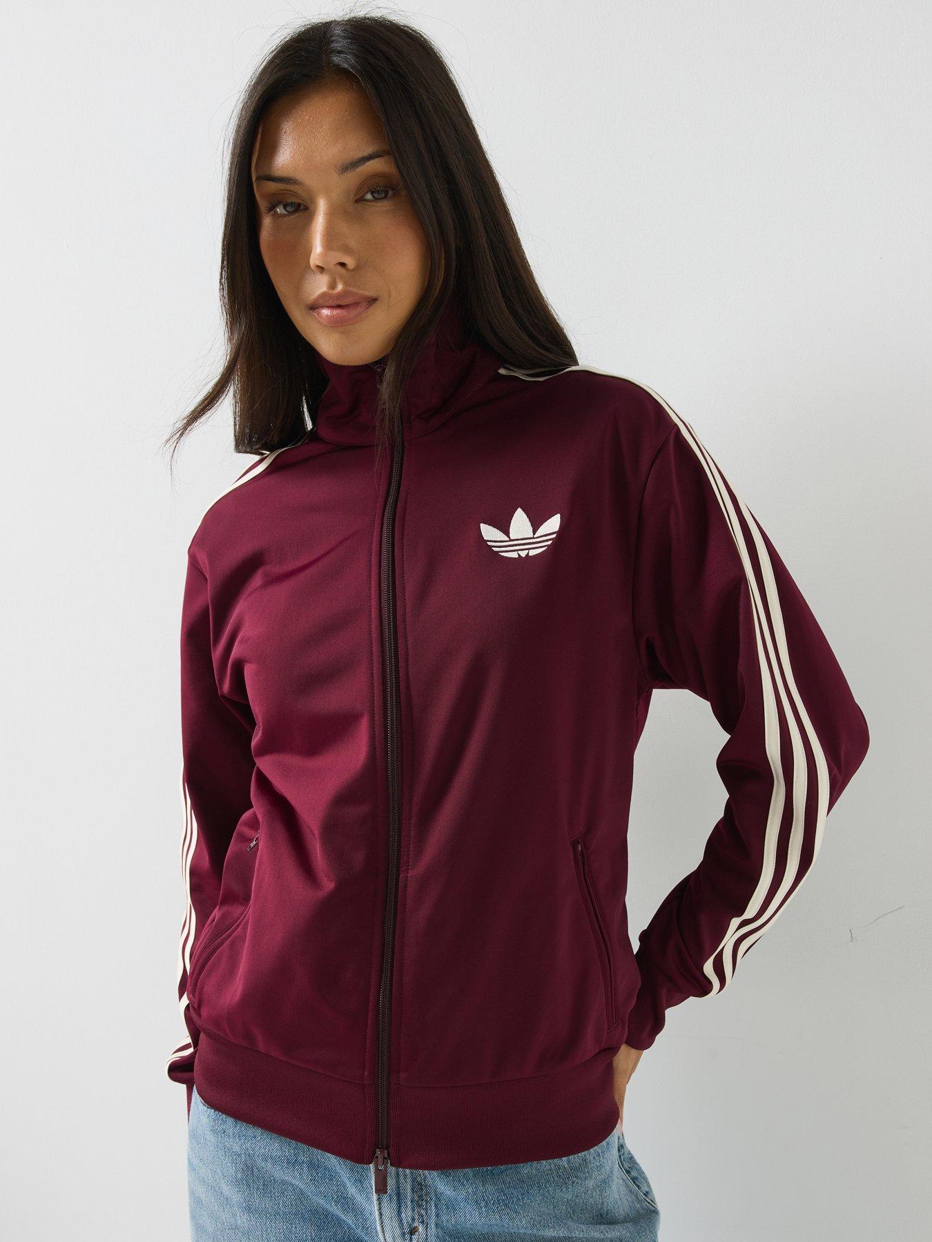 adidas Originals Womens Firebird Loose Track Top - Burgundy