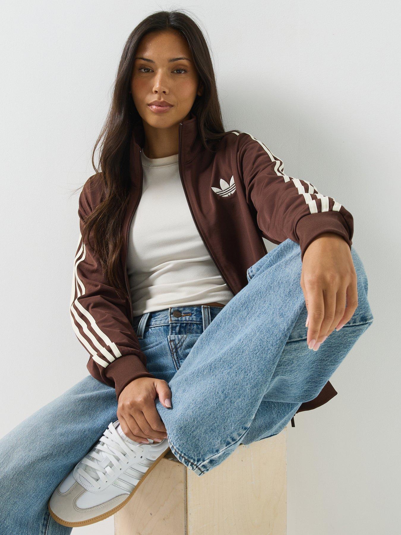 adidas Originals Womens Firebird Loose Track Top - Brown