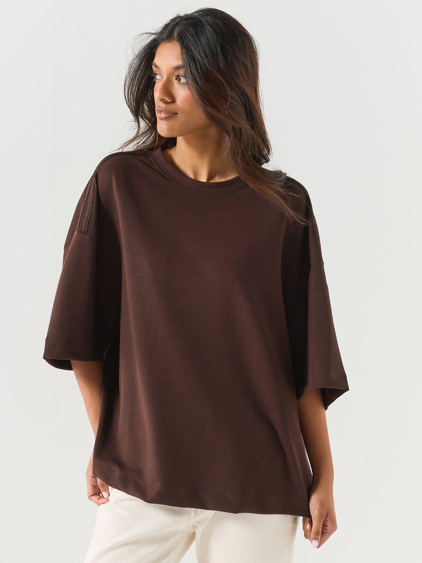 adidas Originals Women's Buttersoft Oversized Short Sleeve T-Shirt - Brown