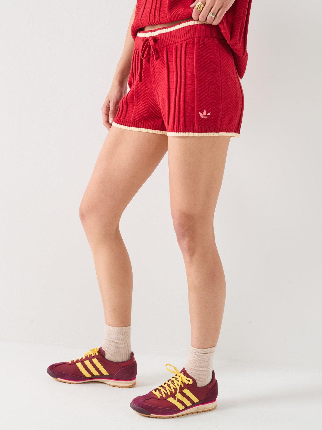 adidas Originals Womens Cable Knit Shorts - Red