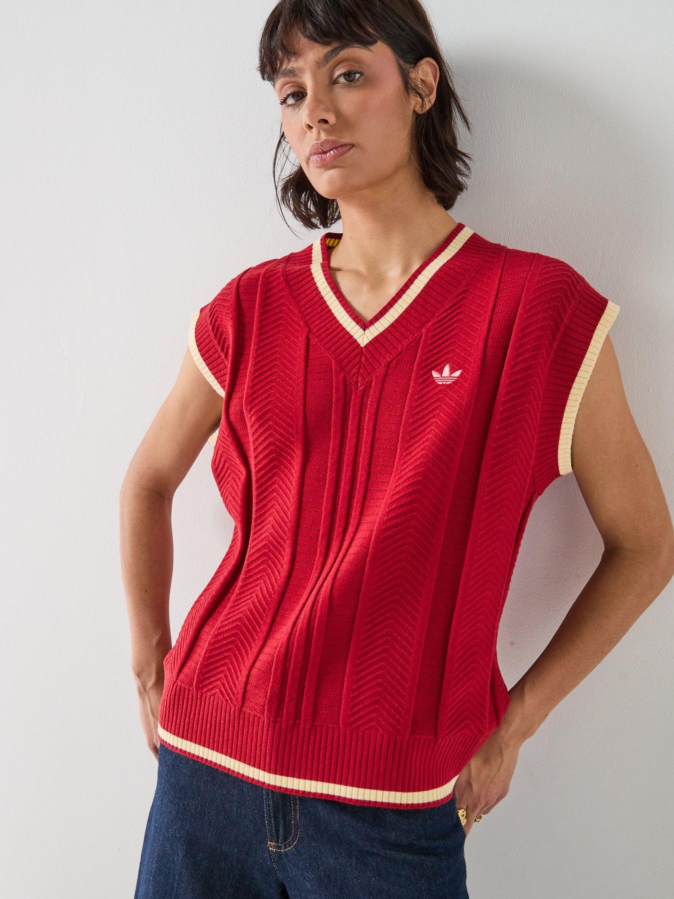 adidas Originals Womens Cable Knit Vest - Red