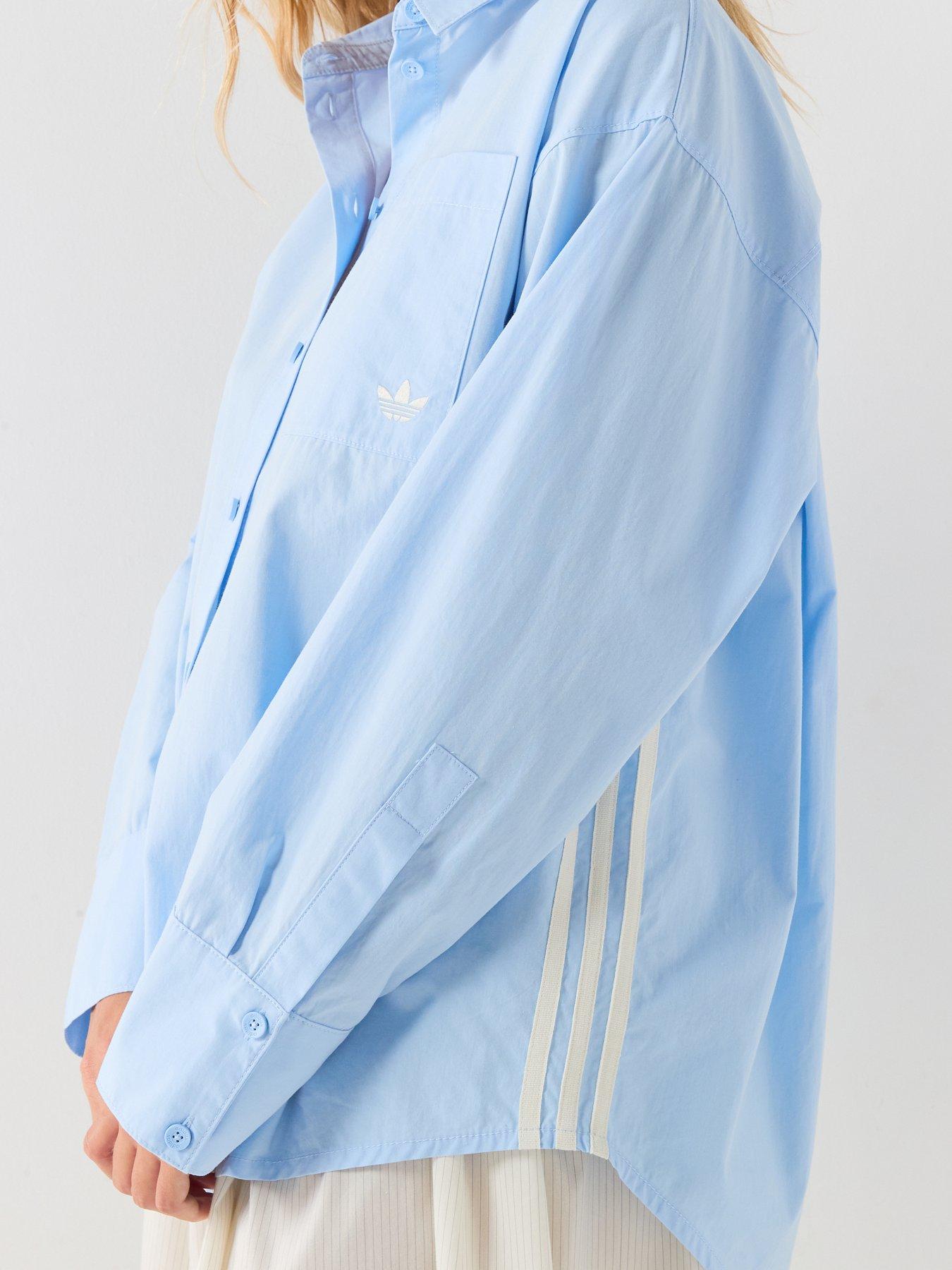 Image 5 of 6 of adidas Originals Women's Oversized Button-Through Shirt - Blue