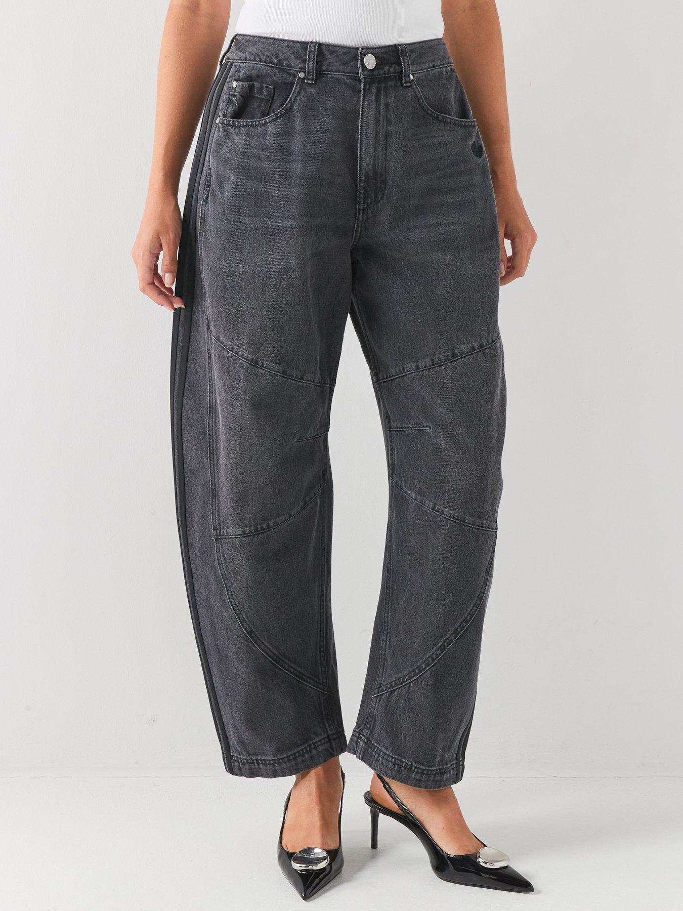adidas Originals Womens Denim Barrel Jeans - Black