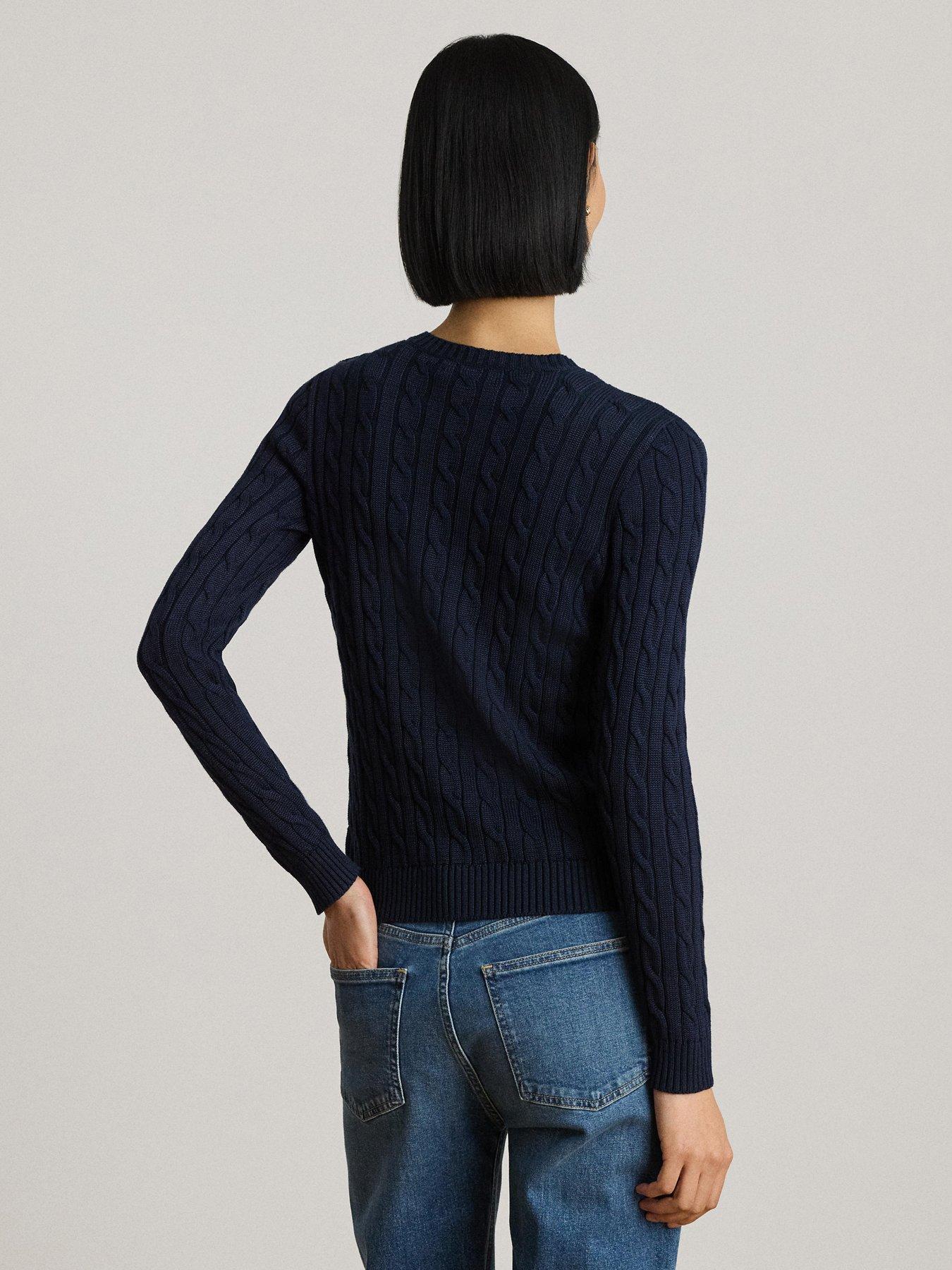 Image 2 of 4 of Lauren by Ralph Lauren Cable Knit Sweater - Blue