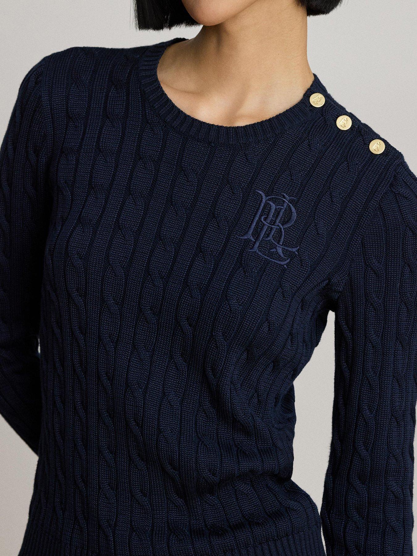Image 3 of 4 of Lauren by Ralph Lauren Cable Knit Sweater - Blue