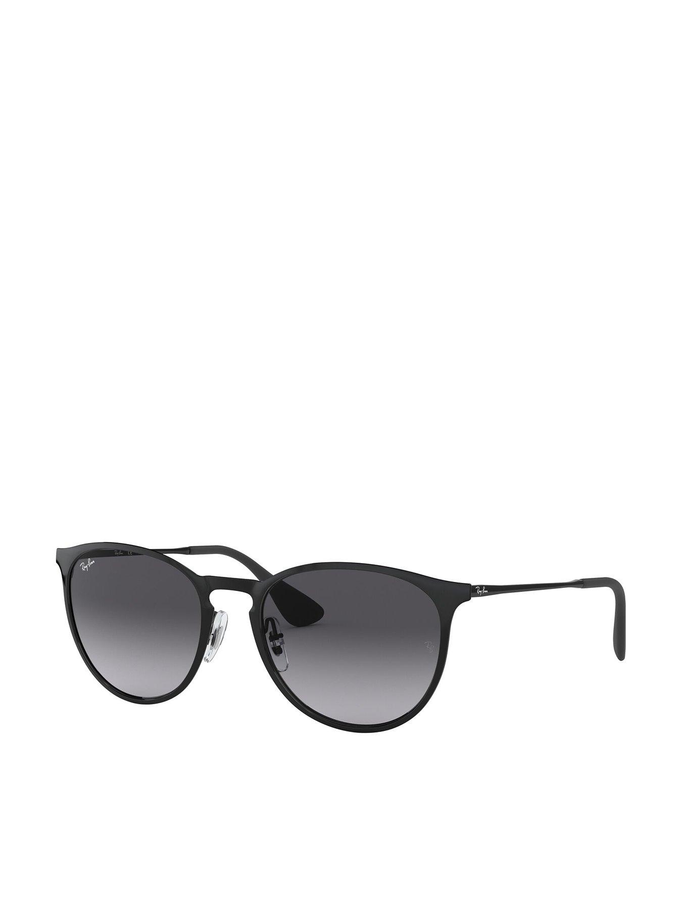 Ray-Ban Ray-ban Erika Metal Phantos Sunglasses Black Frame With Light Grey Gradient Dark Grey Lens