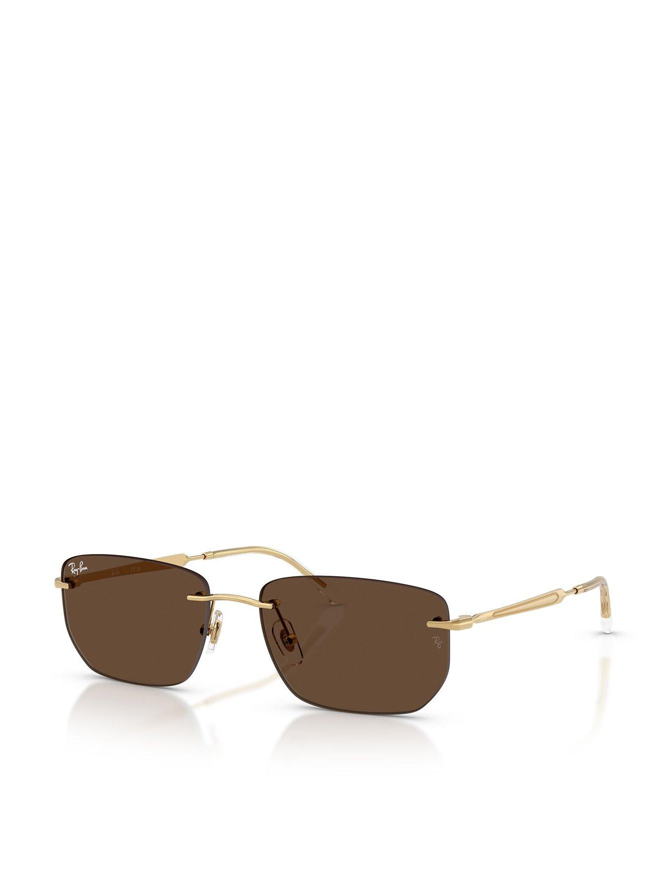 Ray-Ban Rectangle Sunglasses With Gold Arms- 0rb3768