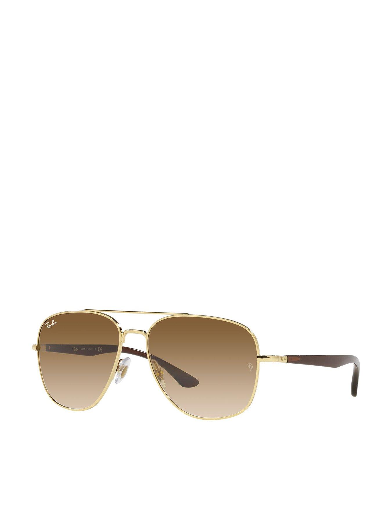 Ray-Ban Ray-ban 0rb3683 Square Sunglasses Arista Frame With Clear Gradient Brown Lens