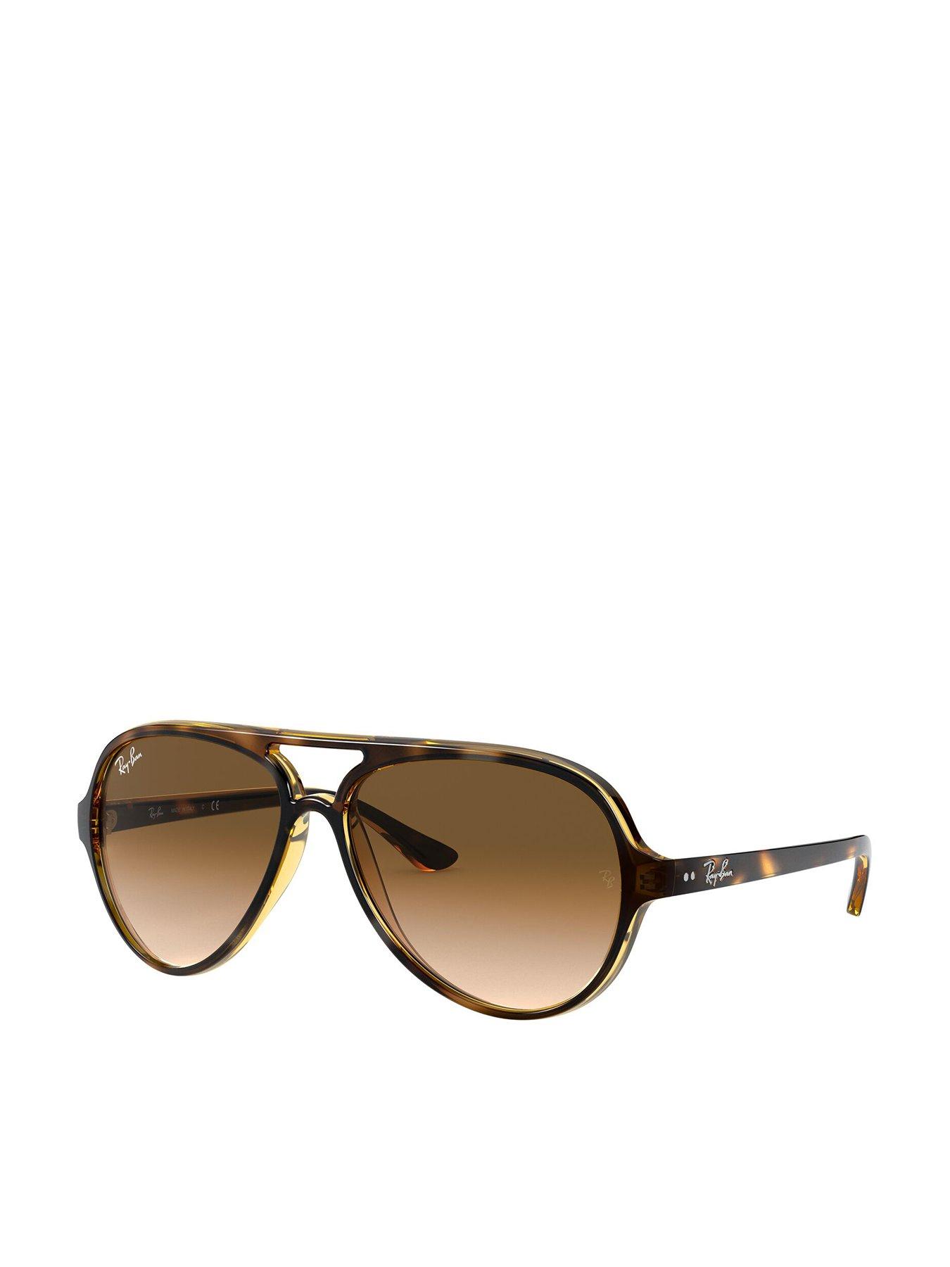 Ray-Ban Ray-ban Cats 5000 Pilot Sunglasses Light Havana Frame With Clear Gradient Brown Lens