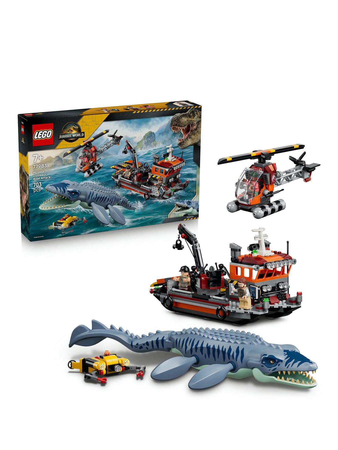 LEGO Jurassic World Mosasaurus Dinosaur Boat Attack Toy 77983